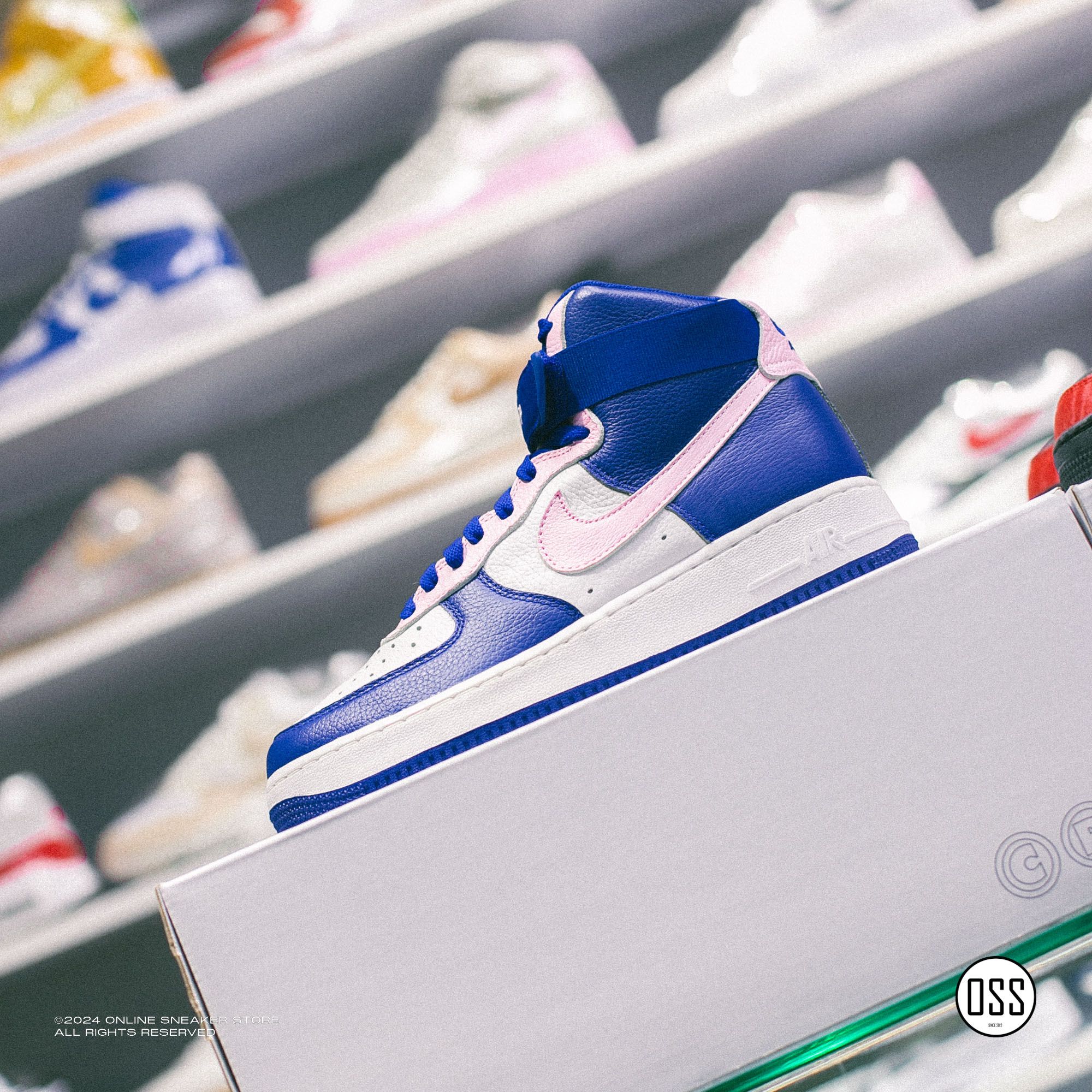 Nike Air Force 1 High By You - Blue / White / Pink