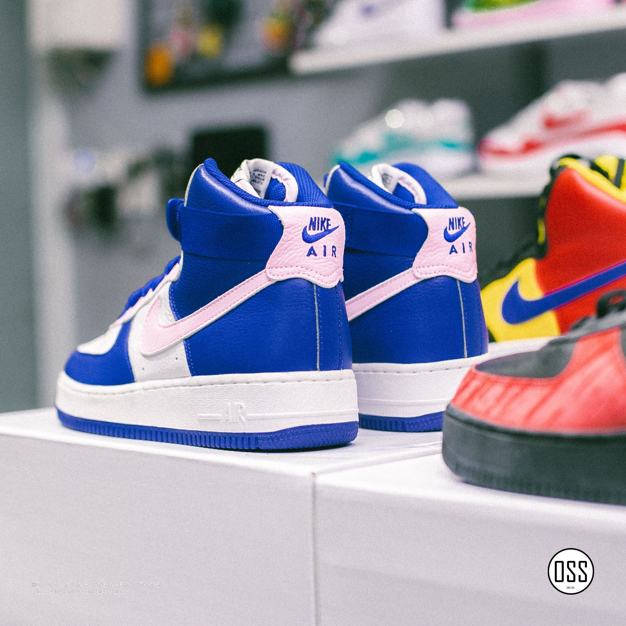 Nike Air Force 1 High By You - Blue / White / Pink