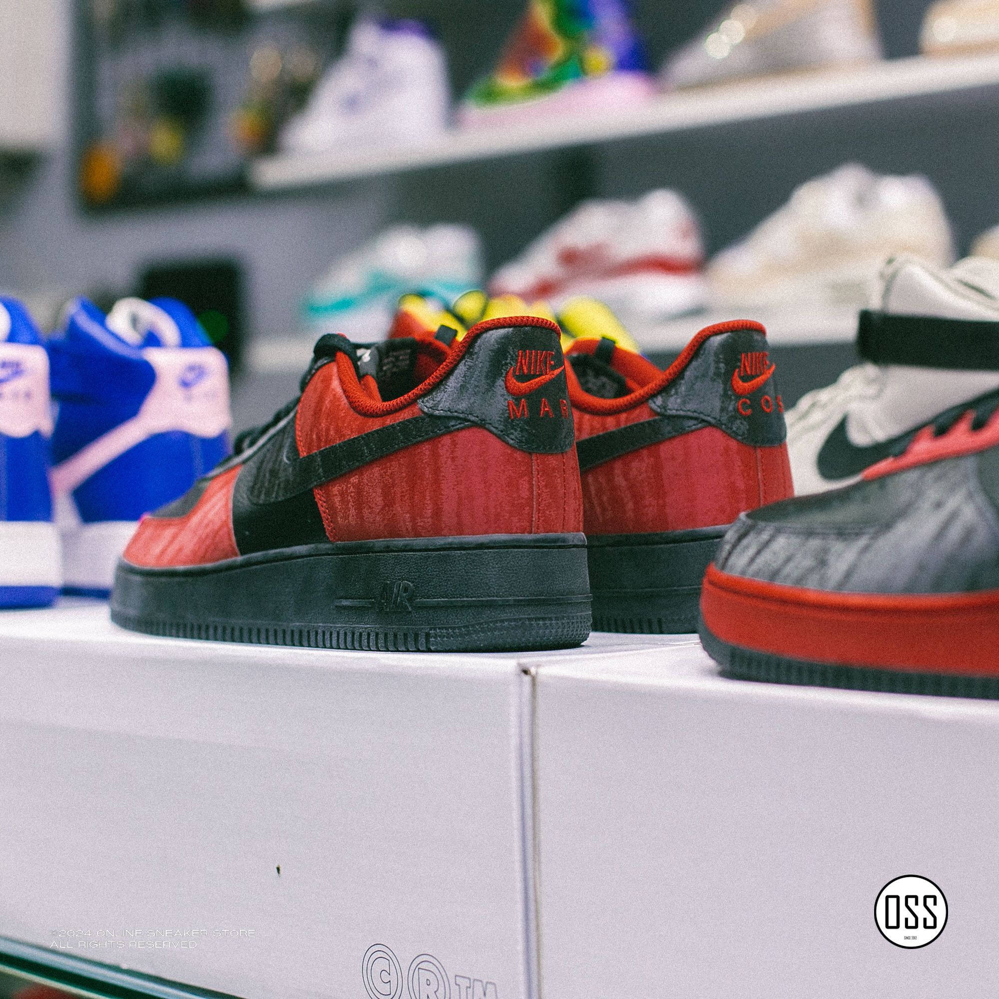 Nike Air Force 1 Low By You - Red / Black Satin
