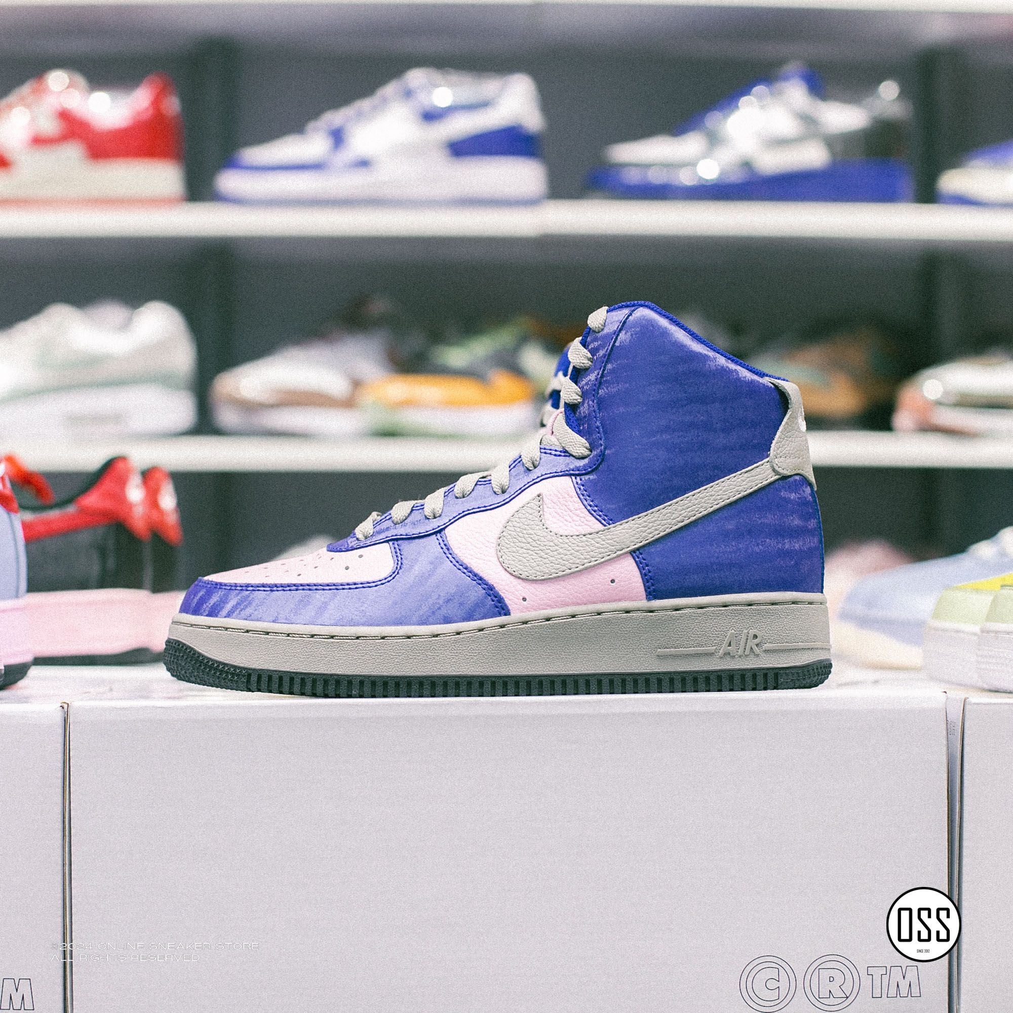 Nike Air Force 1 High By You - Navy / Pink / Grey