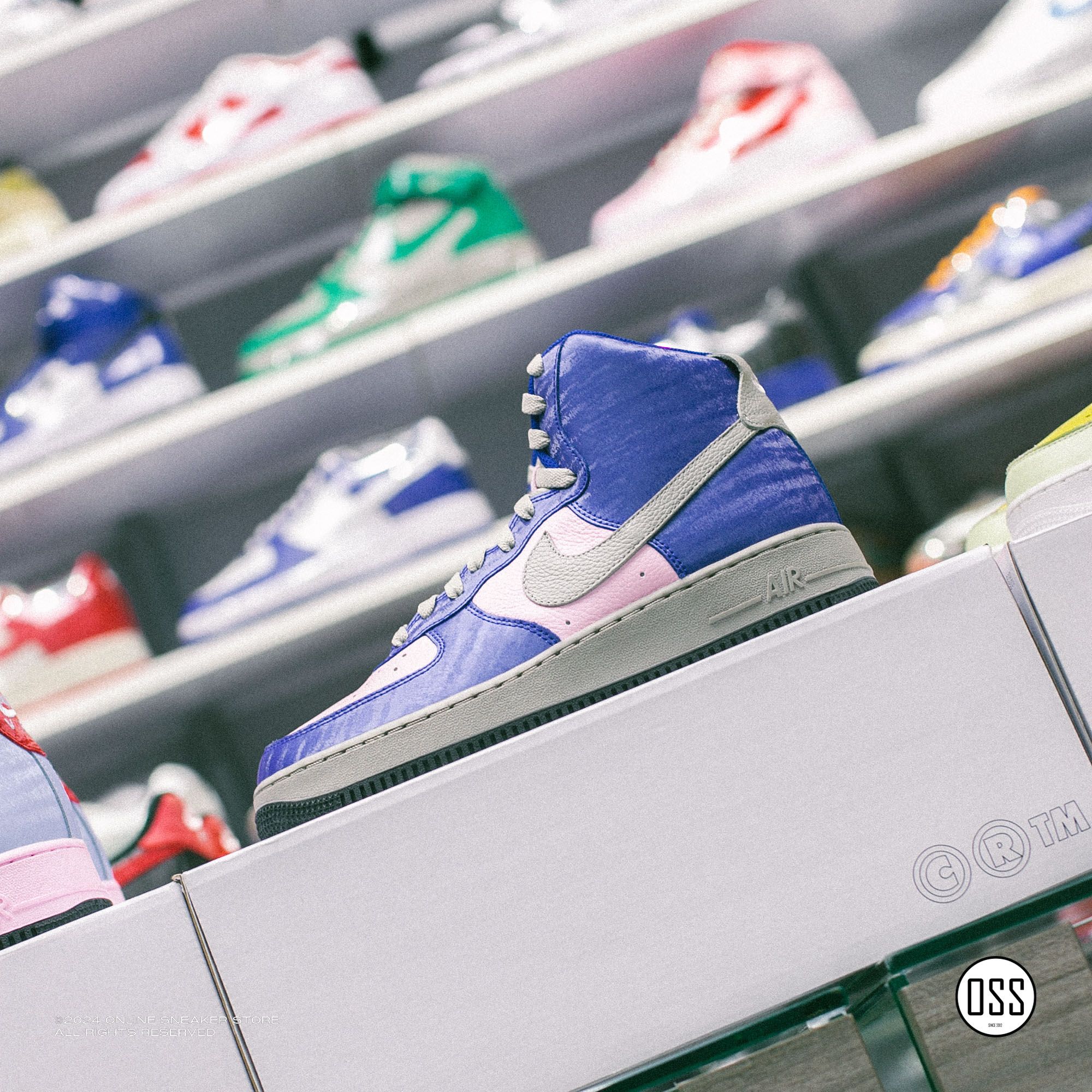 Nike Air Force 1 High By You - Navy / Pink / Grey