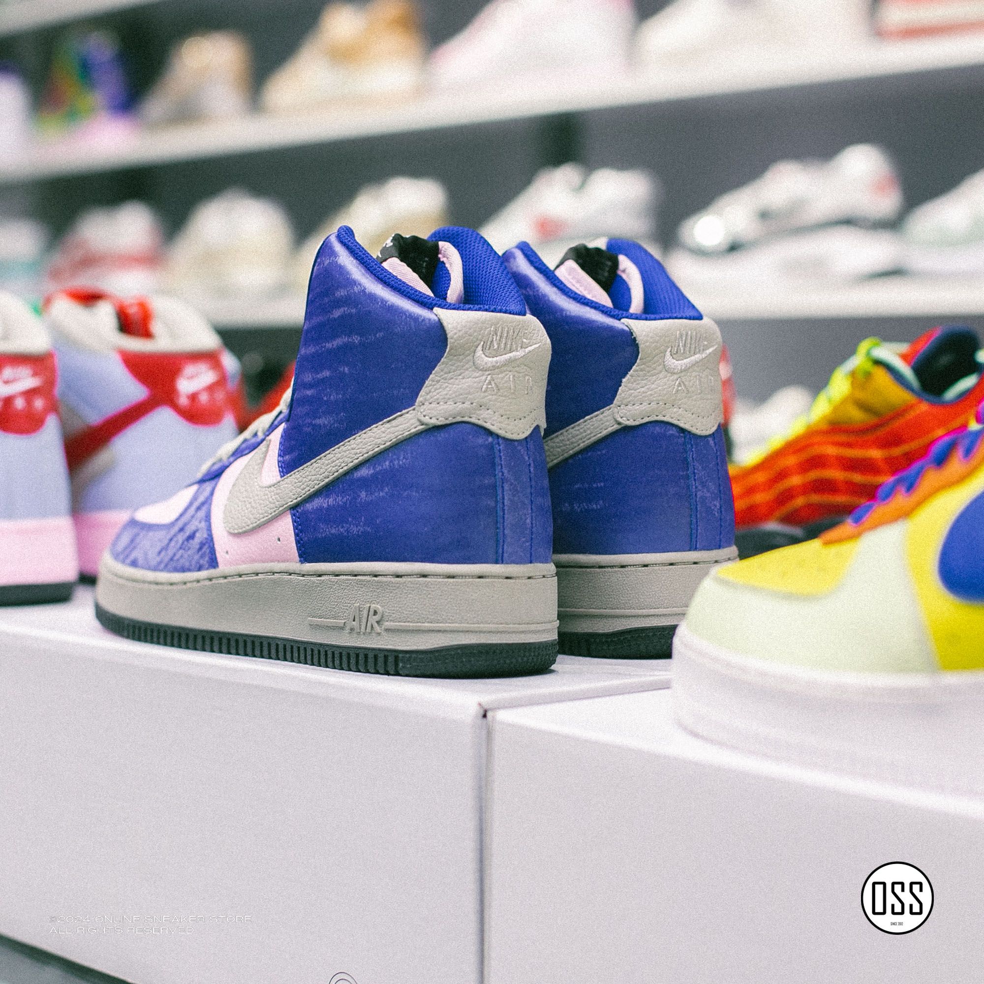 Nike Air Force 1 High By You - Navy / Pink / Grey