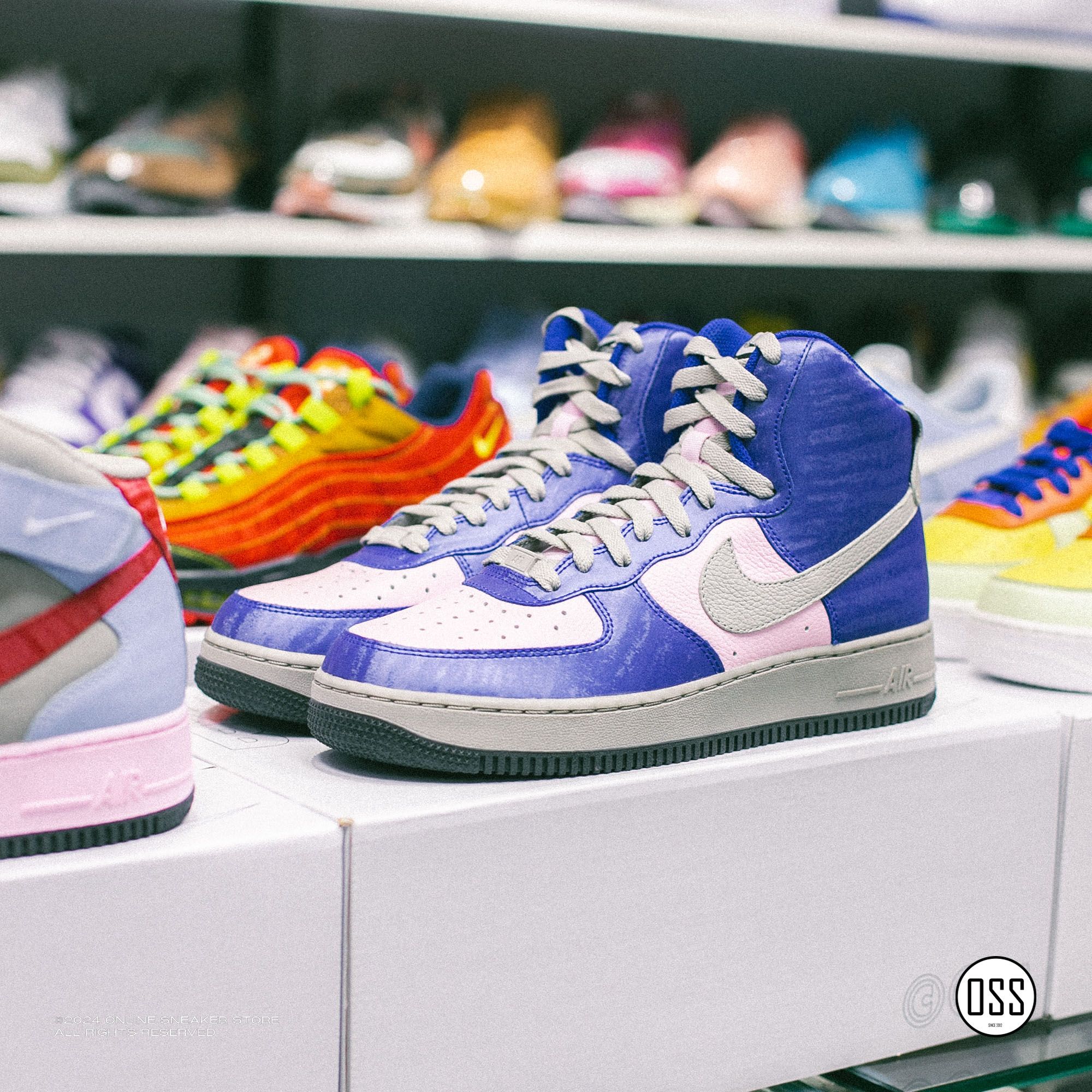 Nike Air Force 1 High By You - Navy / Pink / Grey