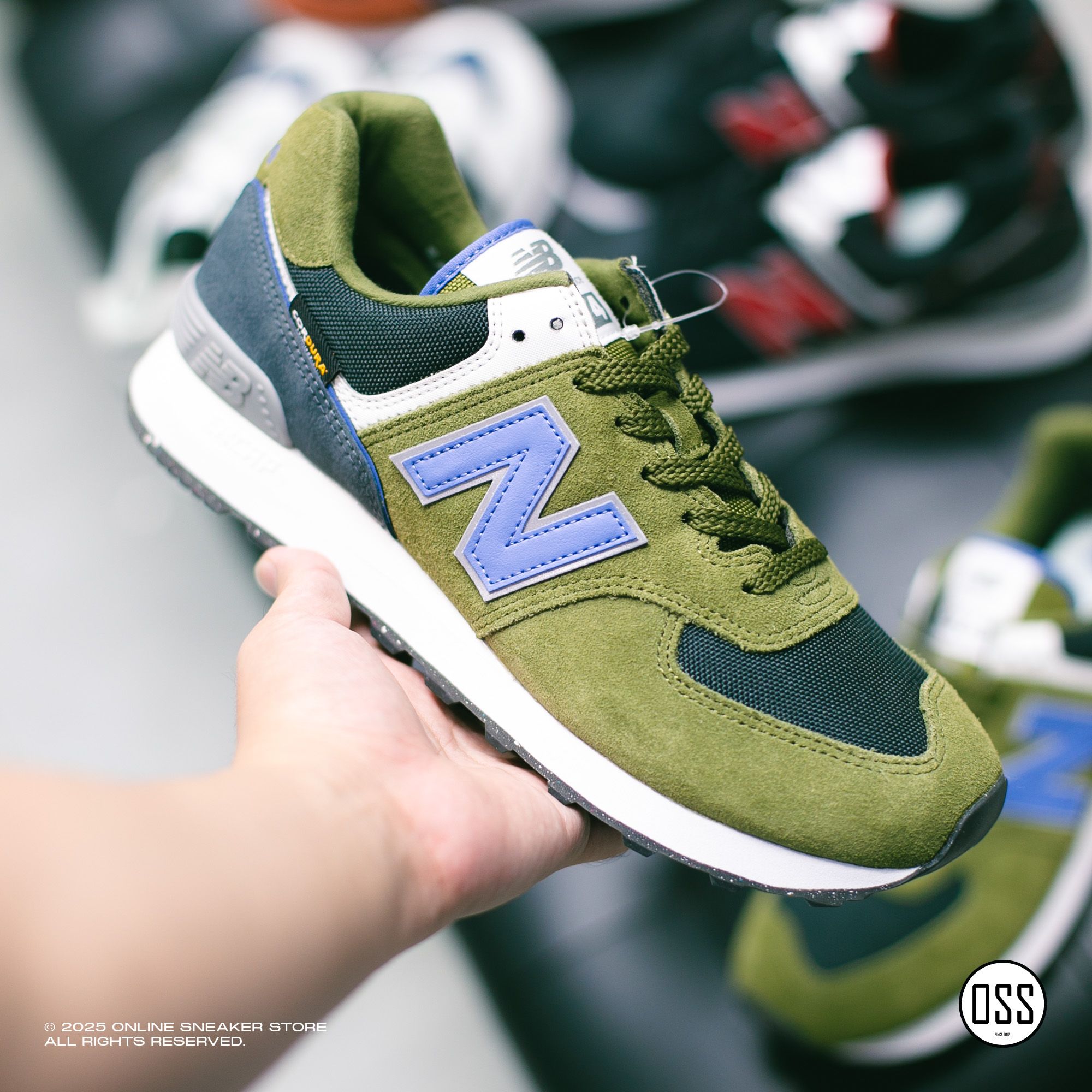 New Balance 574 - Olive / Blue