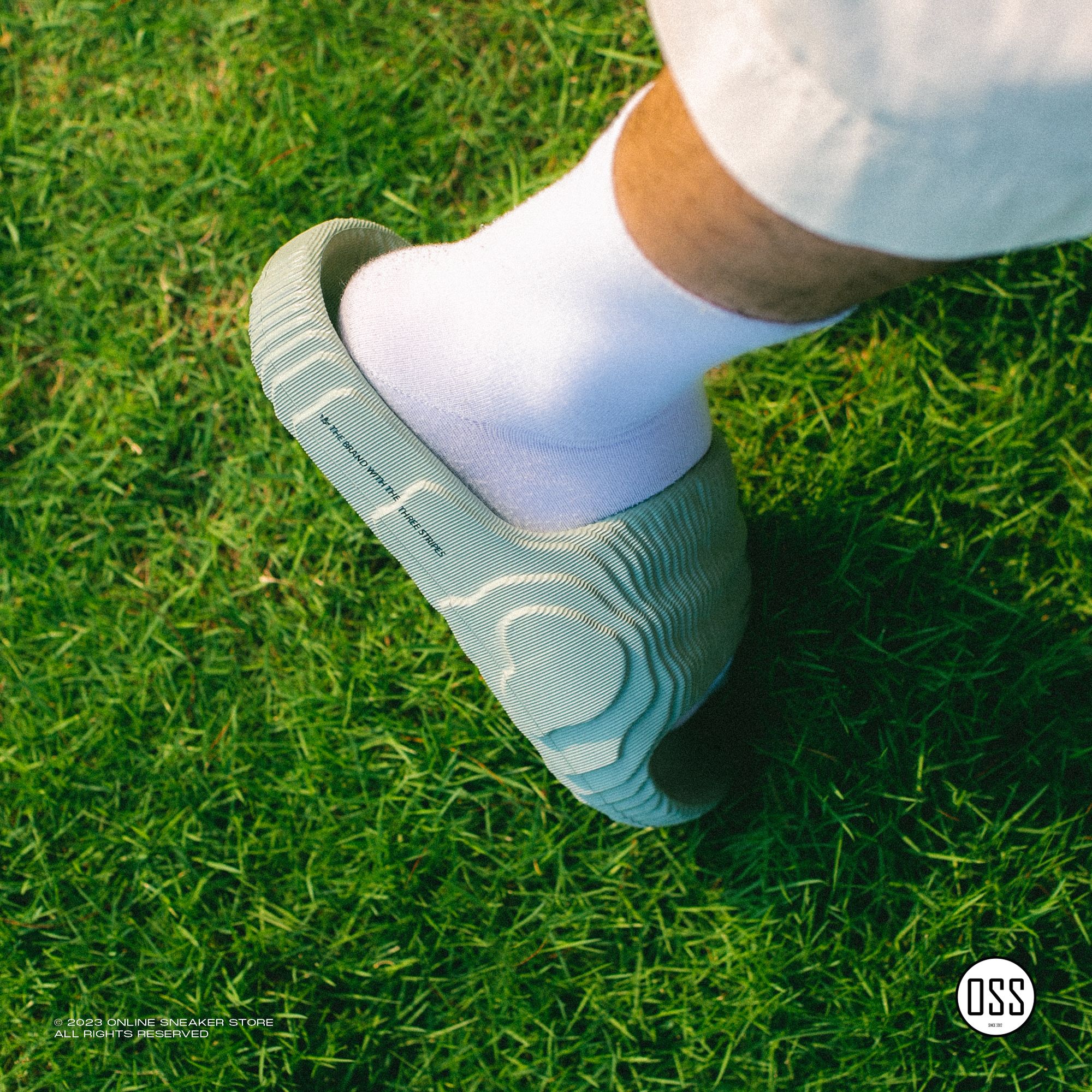  adidas Adilette 22 Slides - Silver Green 