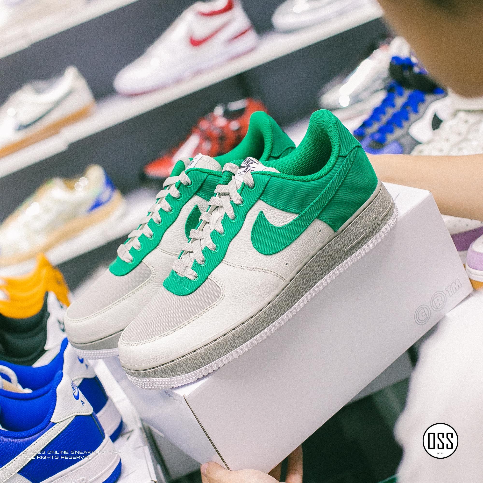  Nike Air Force 1 Low By You - Malachite Canvas / Sail Leather 