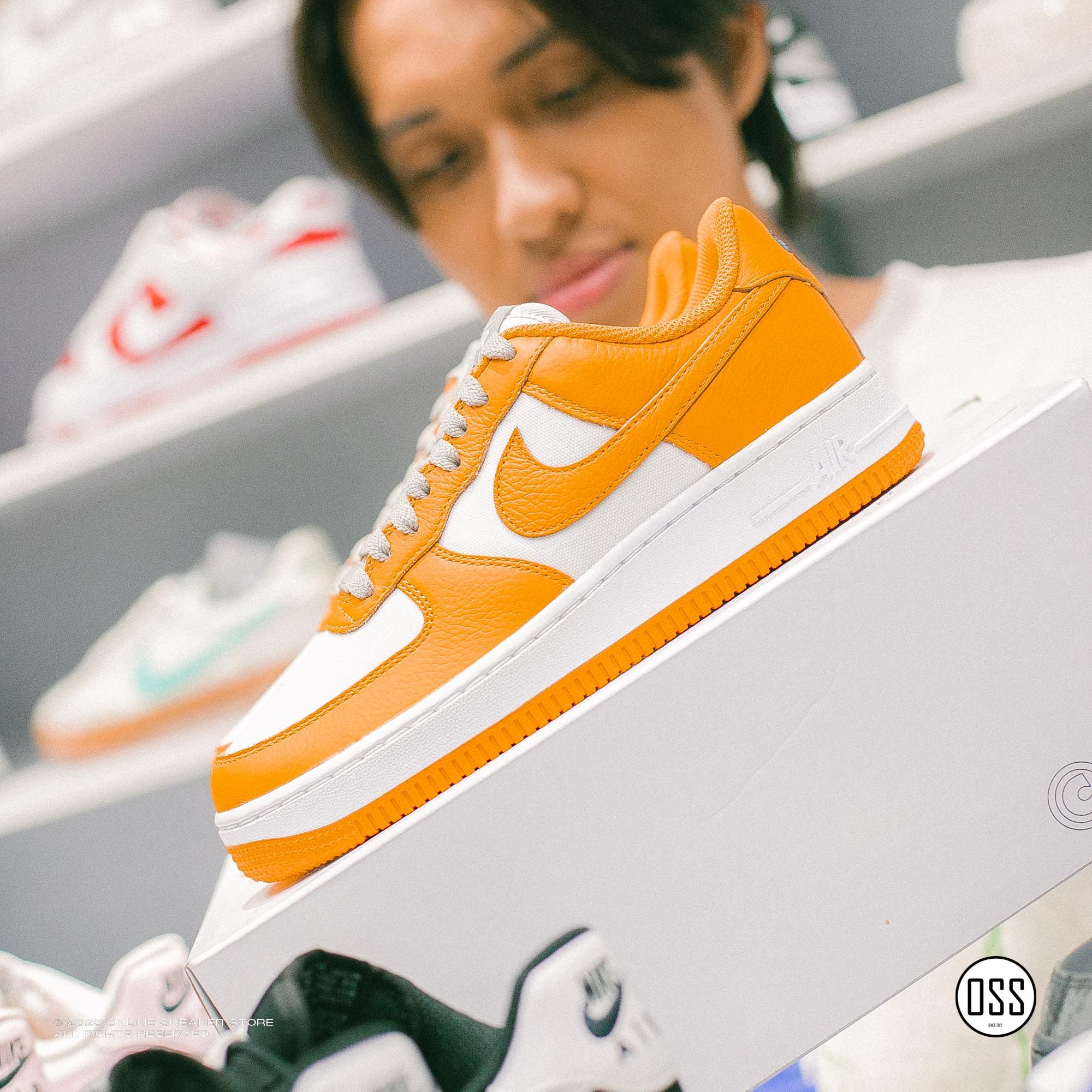 Nike Air Force 1 Low By You - Kumquat Leather / White 