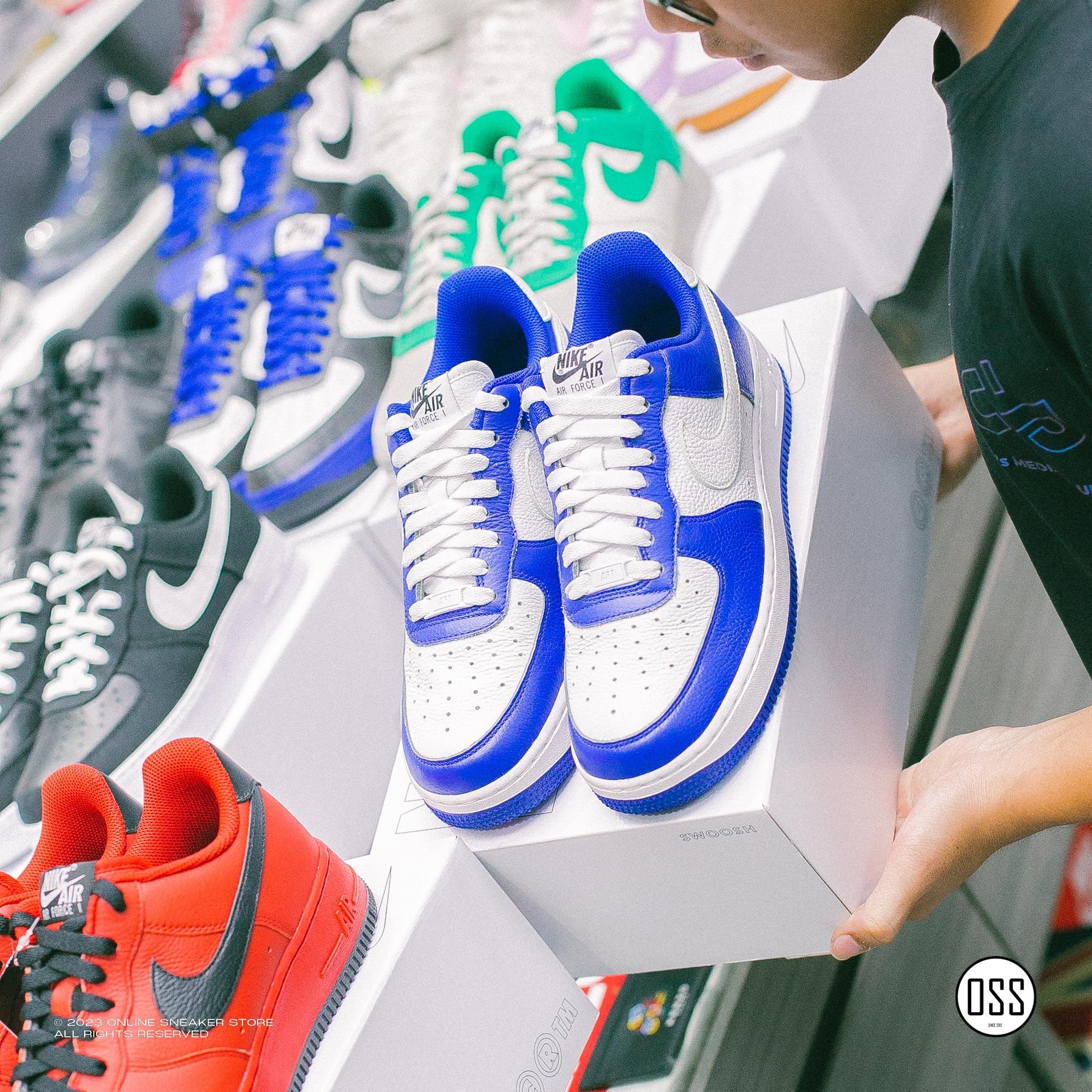  Nike Air Force 1 Low By You - Old Royal Leather / White 