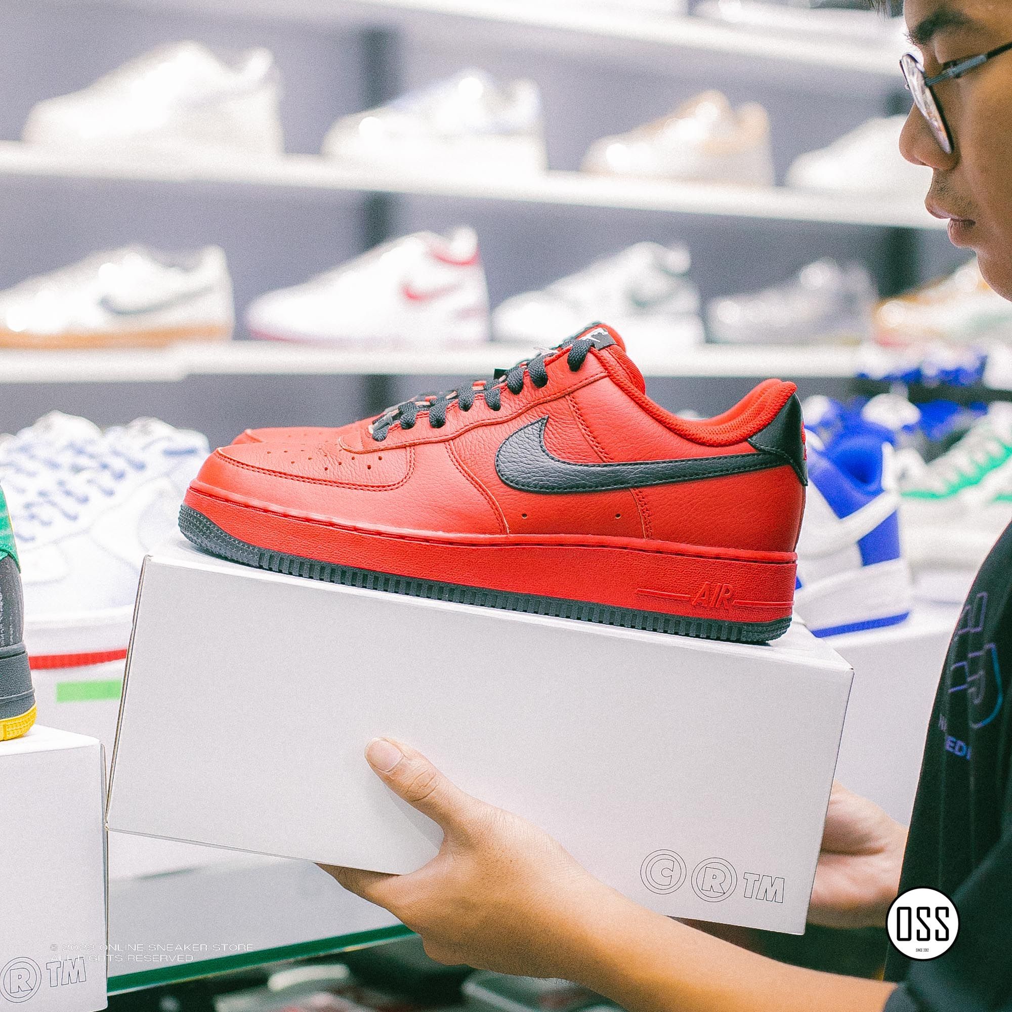 Nike Air Force 1 Low By You - Sport Red Leather