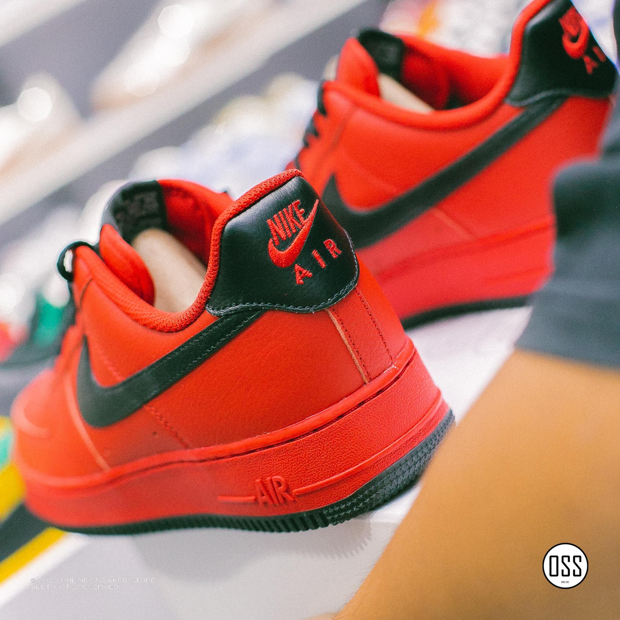  Nike Air Force 1 Low By You - Sport Red Leather 