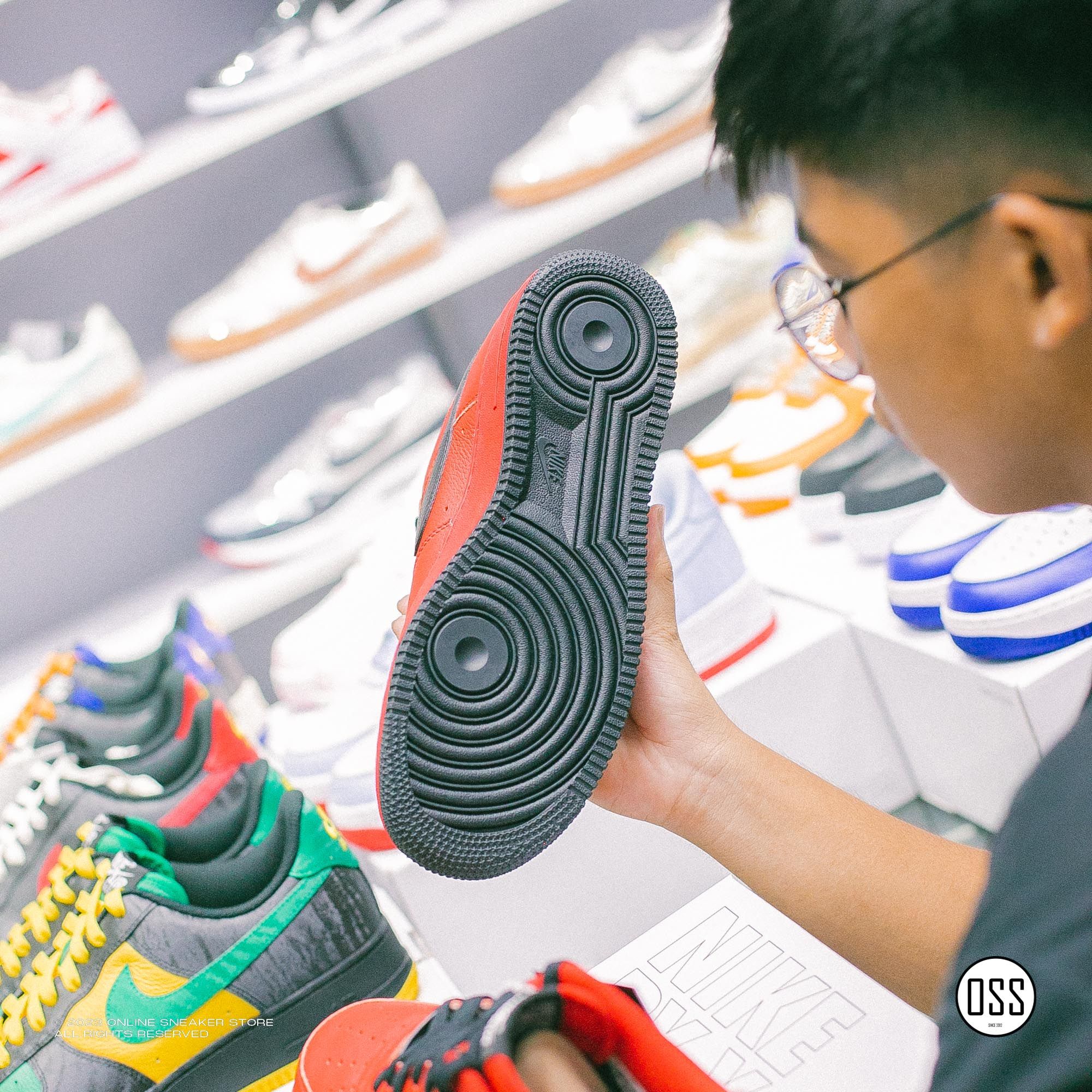 Nike Air Force 1 Low By You - Sport Red Leather