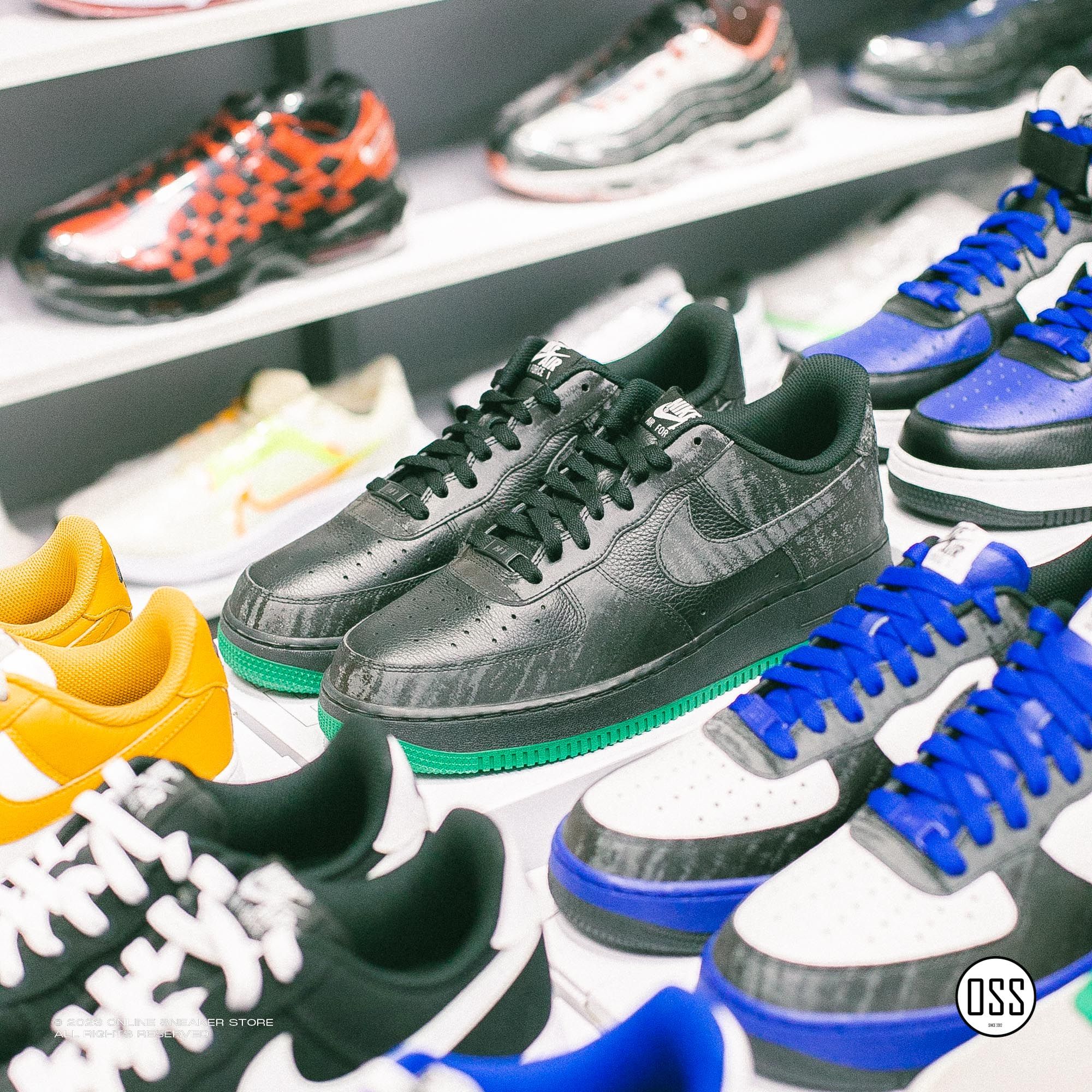 Nike Air Force 1 Low By You - Black Satin / Malachite