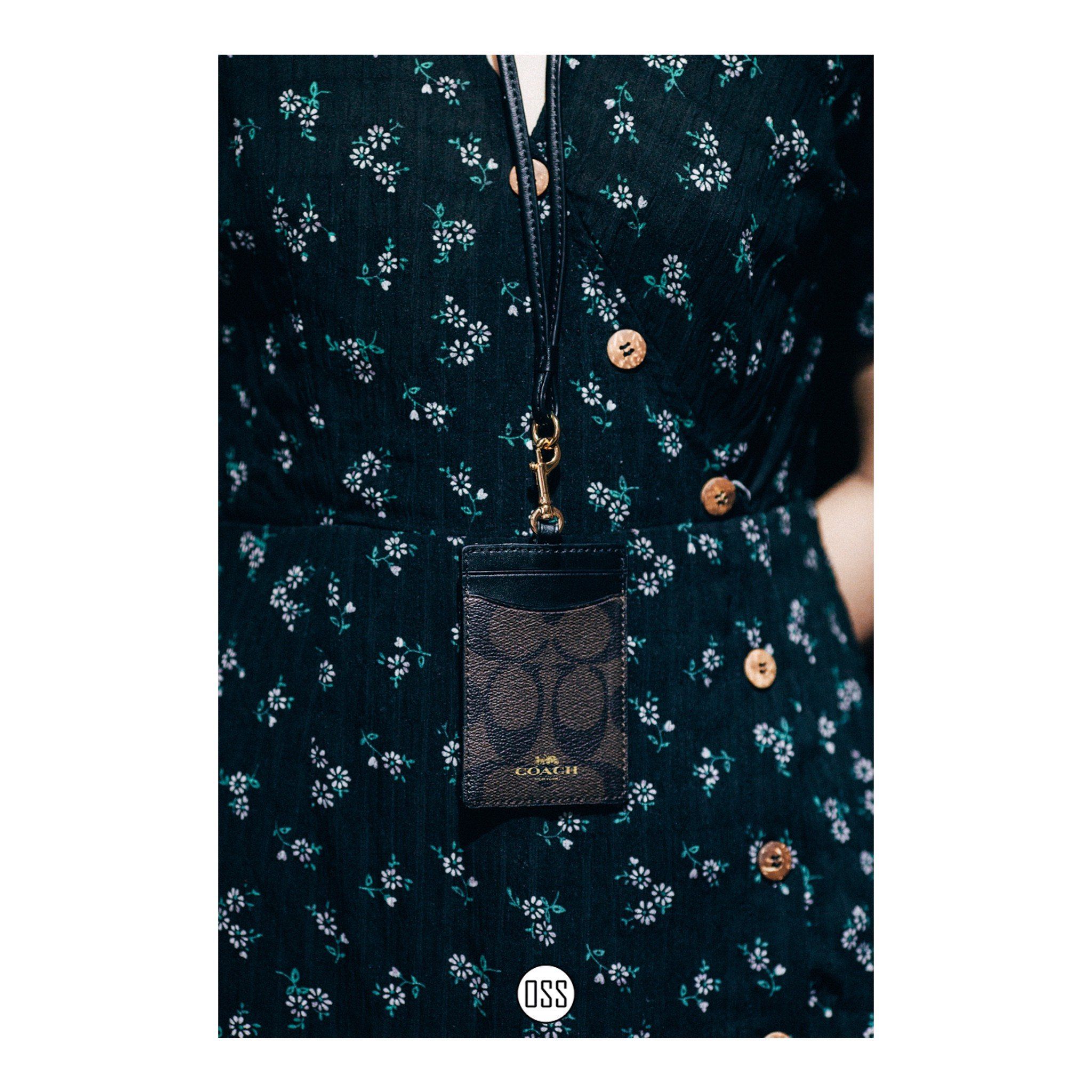Coach ID Lanyard In Signature Canvas 'Brown/Black'