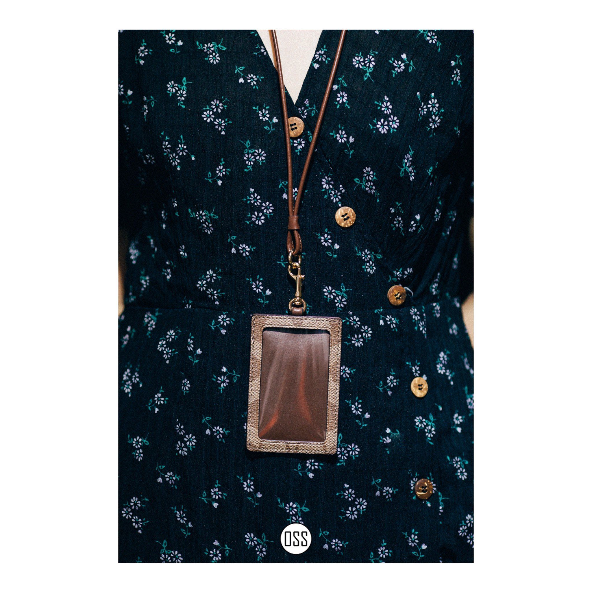 Coach ID Lanyard In Signature Canvas 'Khaki/Saddle'