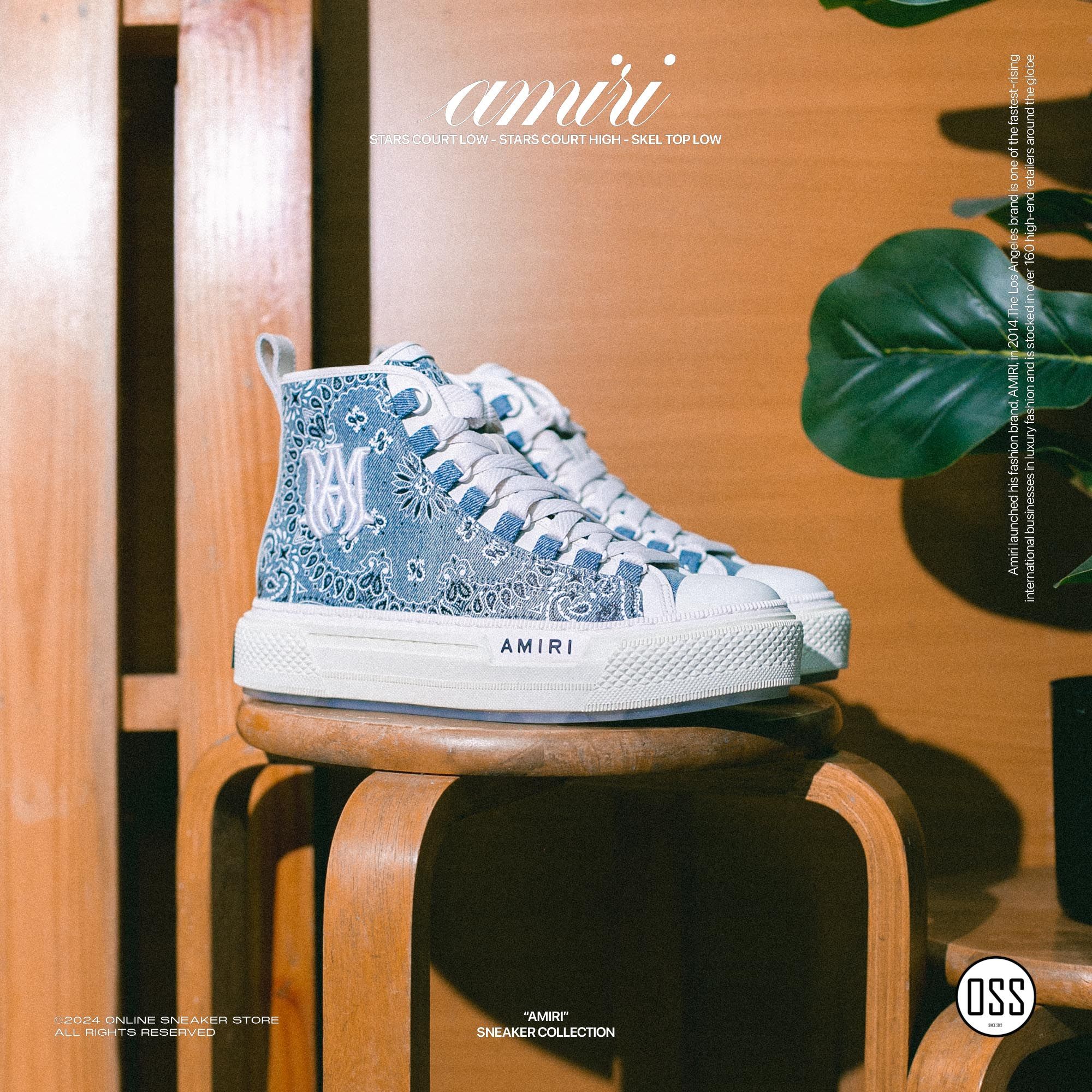  AMIRI M.A. COURT HI - CLAY INDIGO 