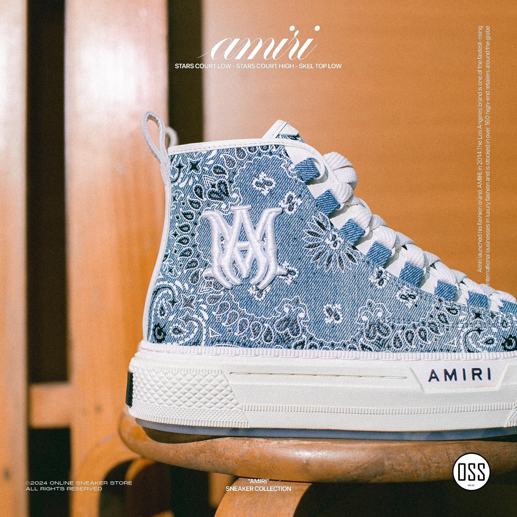  AMIRI M.A. COURT HI - CLAY INDIGO 