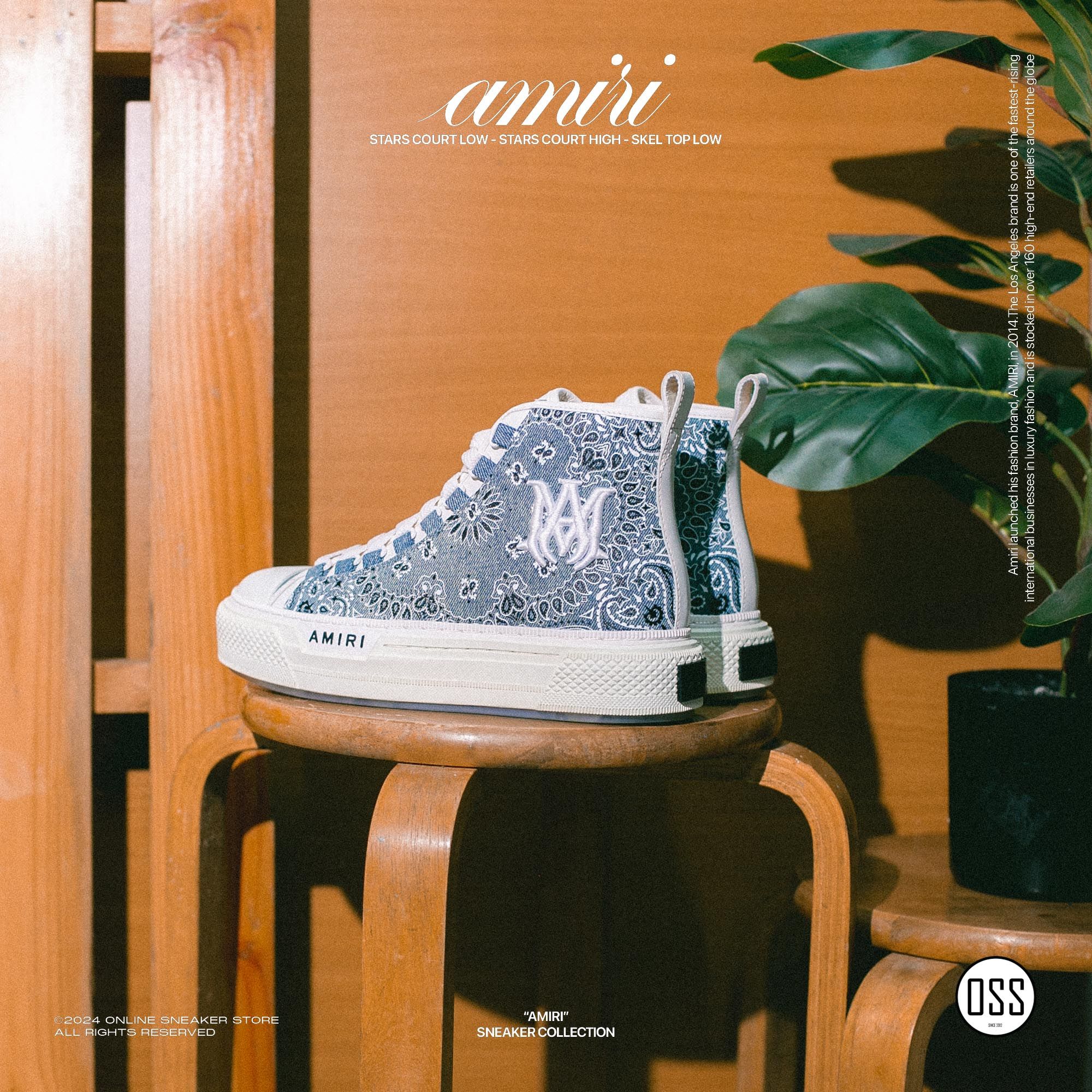  AMIRI M.A. COURT HI - CLAY INDIGO 