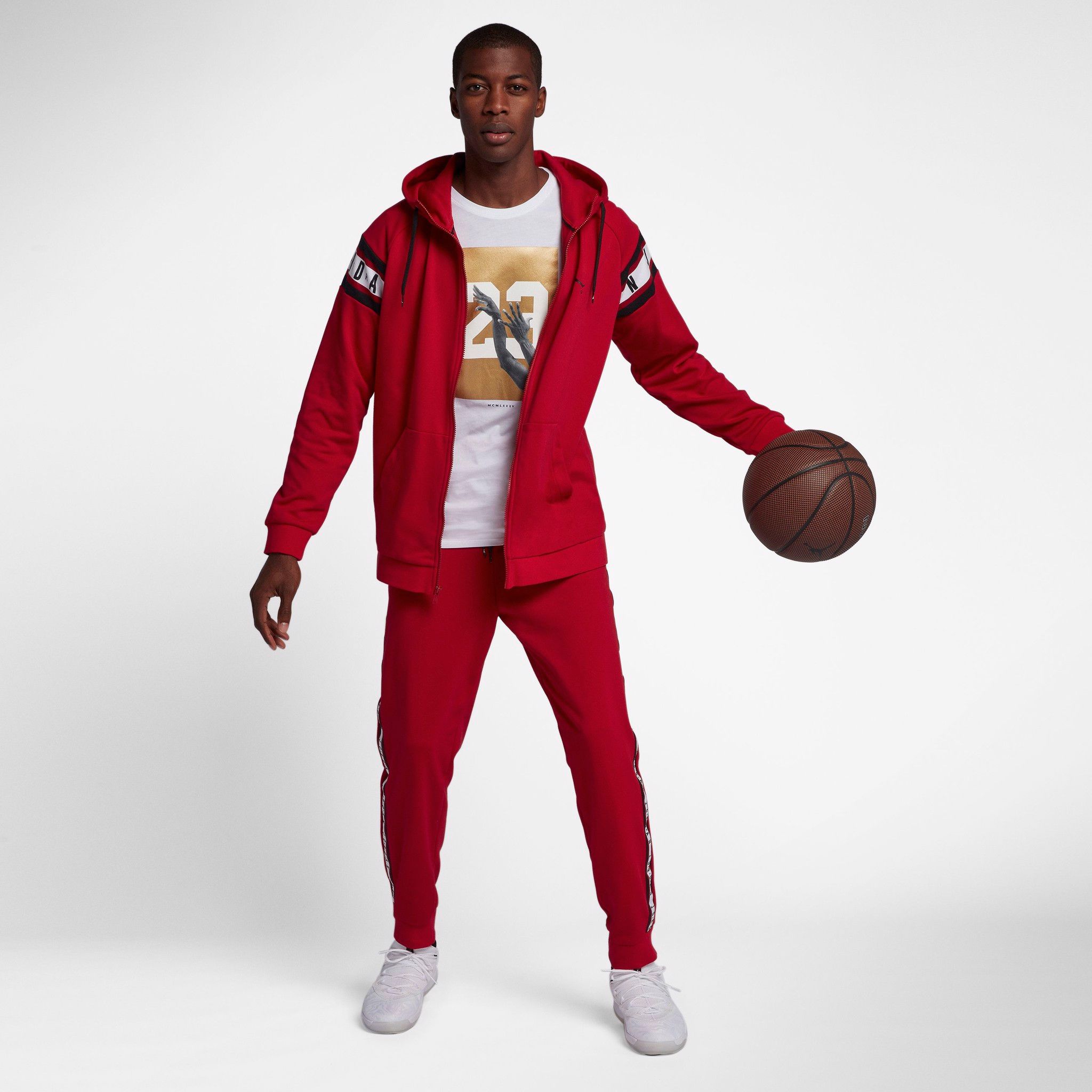  Jordan Jumpman Air Full-Zip Basketball Hoodie - Red 