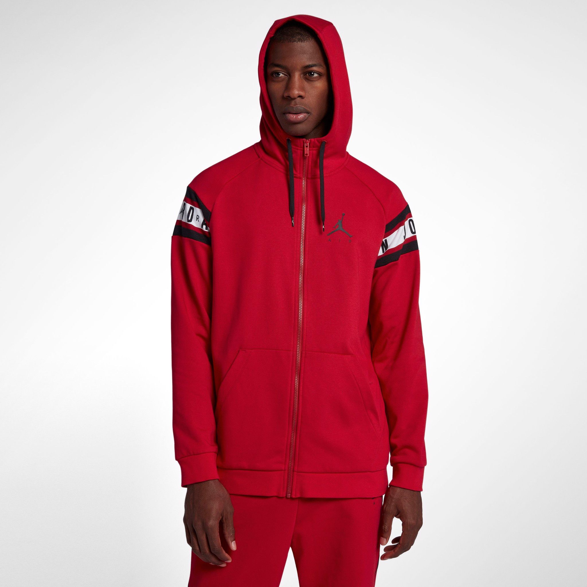  Jordan Jumpman Air Full-Zip Basketball Hoodie - Red 