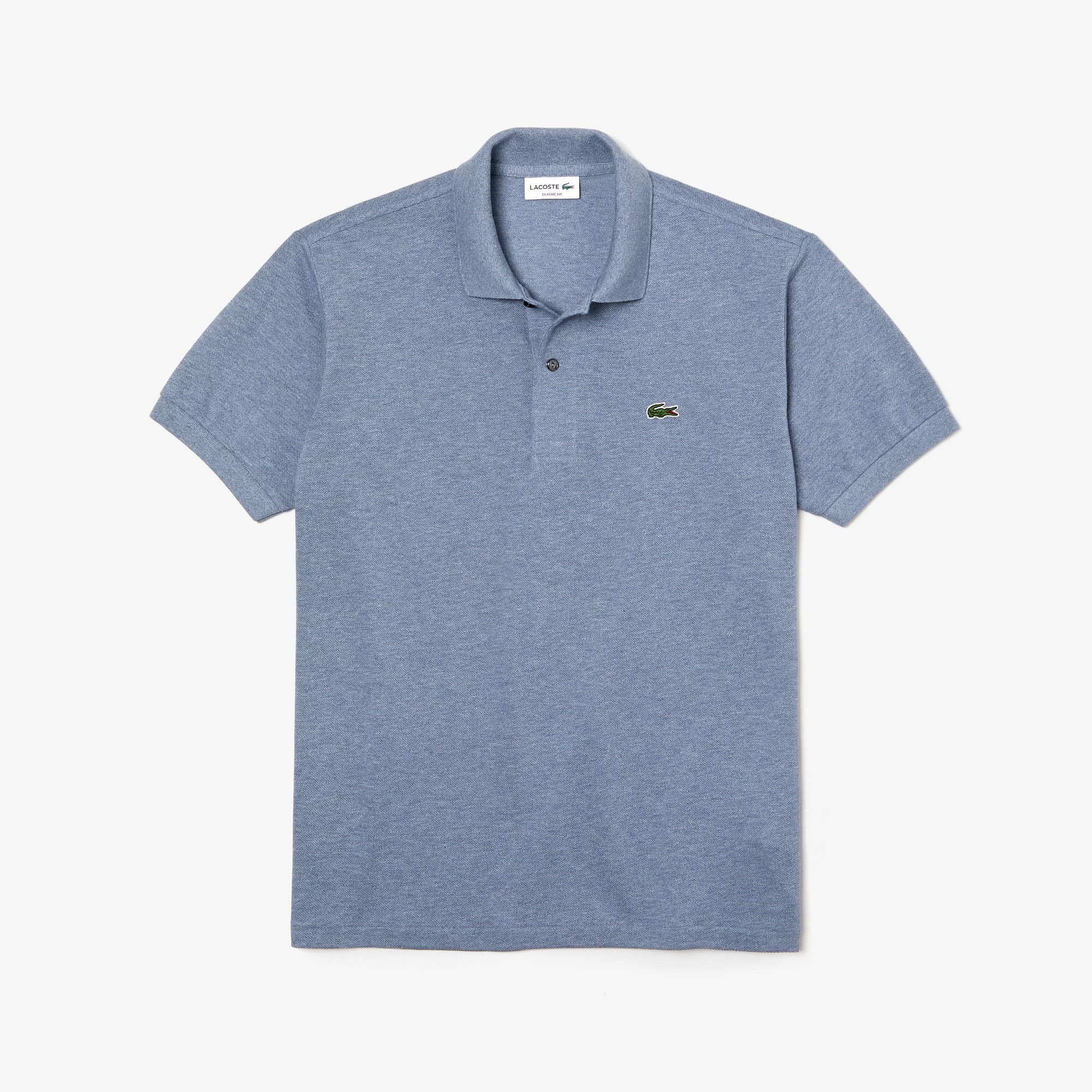  Lacoste Classic Fit Heathered Petit Piqué Cotton Polo - Blue Chine 