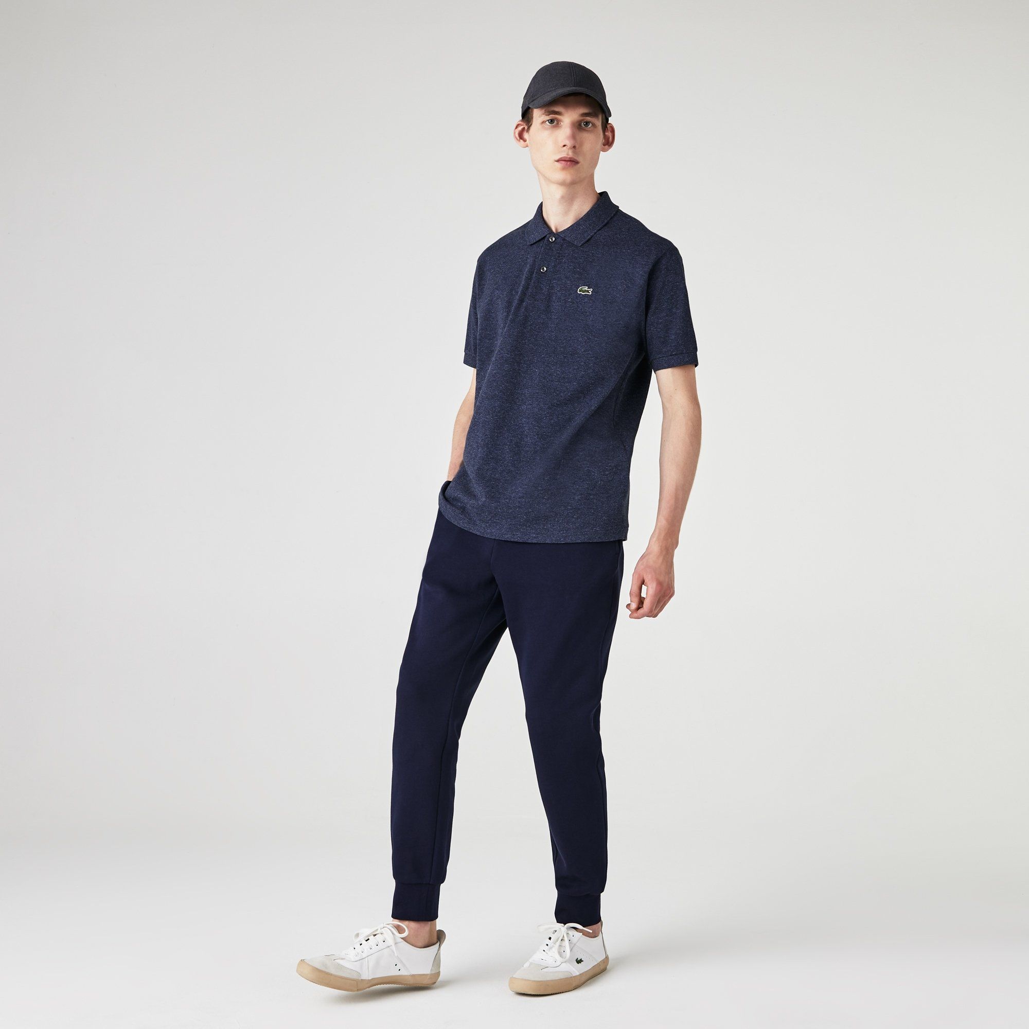 Marl Lacoste Classic Fit L.12.12 Polo Shirt - Blue Chine