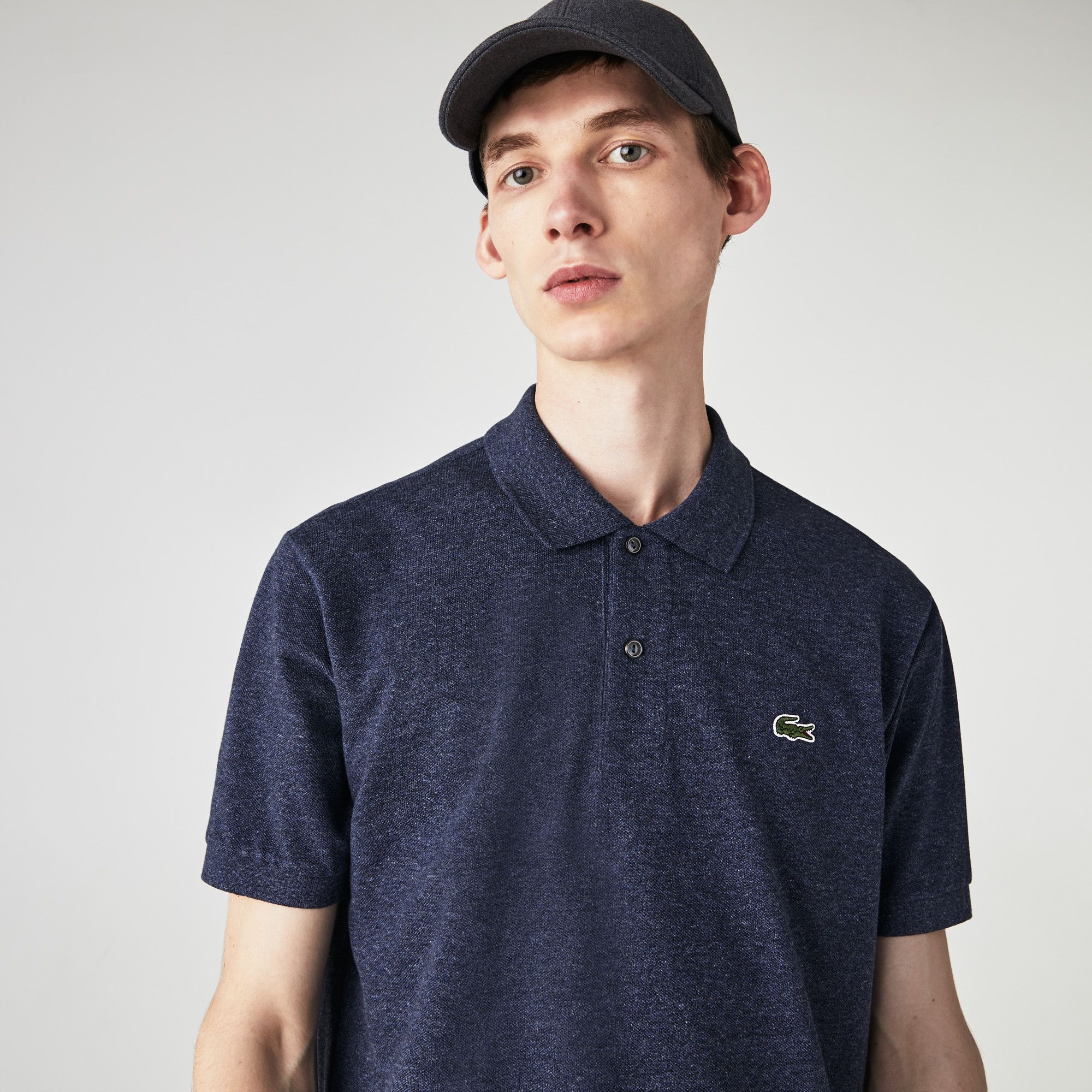 Marl Lacoste Classic Fit L.12.12 Polo Shirt - Blue Chine