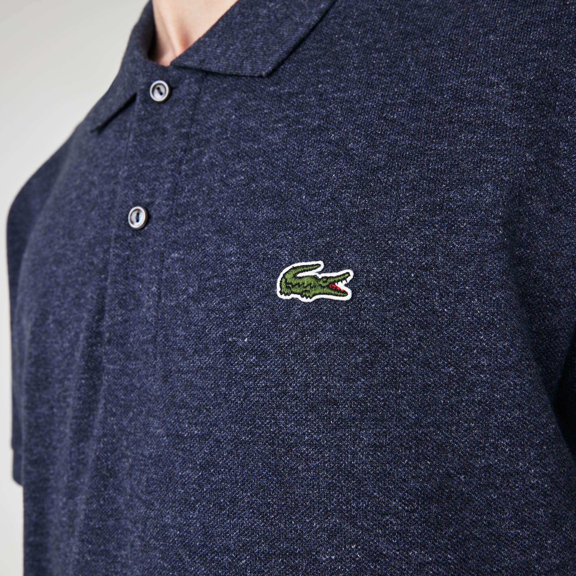 Marl Lacoste Classic Fit L.12.12 Polo Shirt - Blue Chine