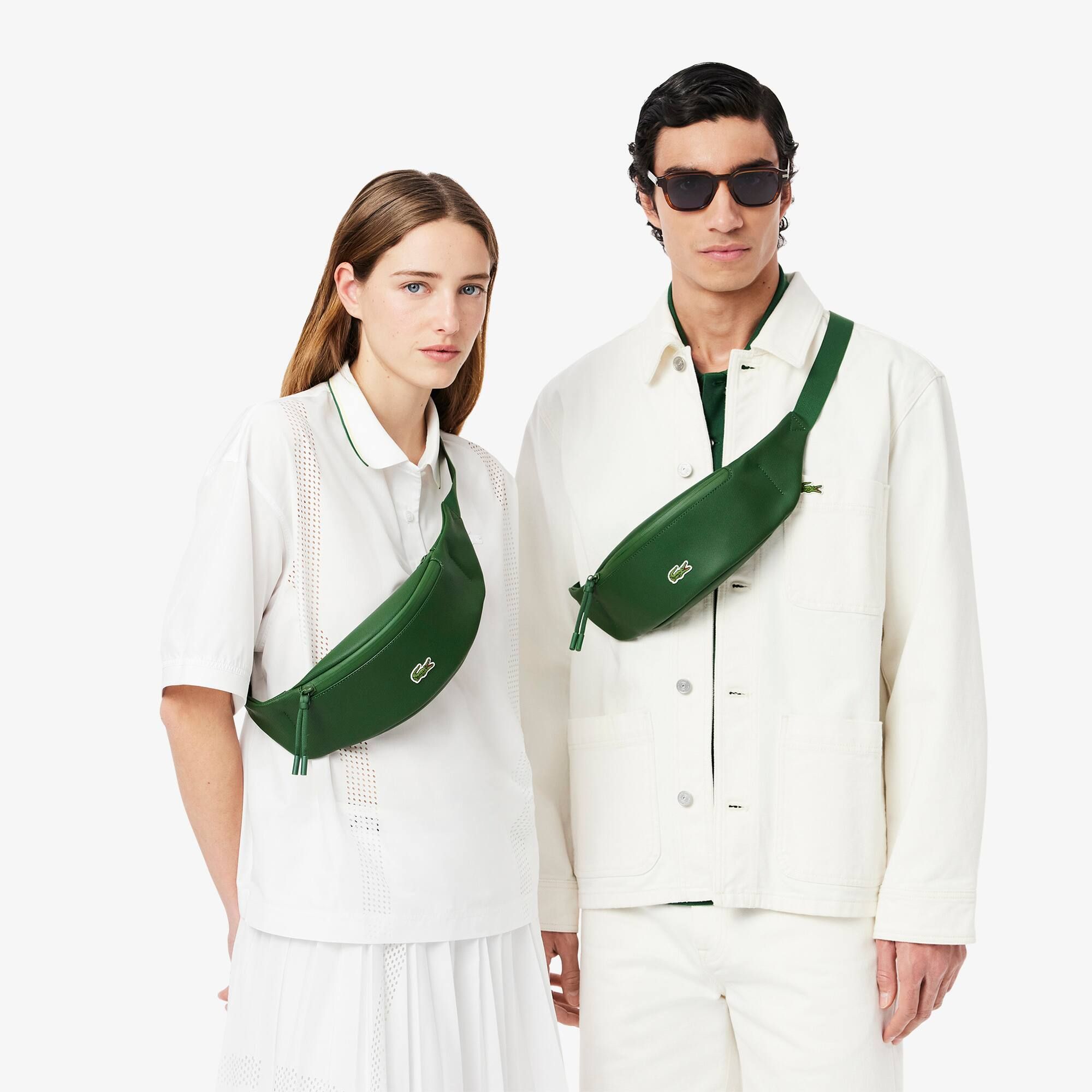 Lacoste Coated Canvas Zipped Belt Bag - Green
