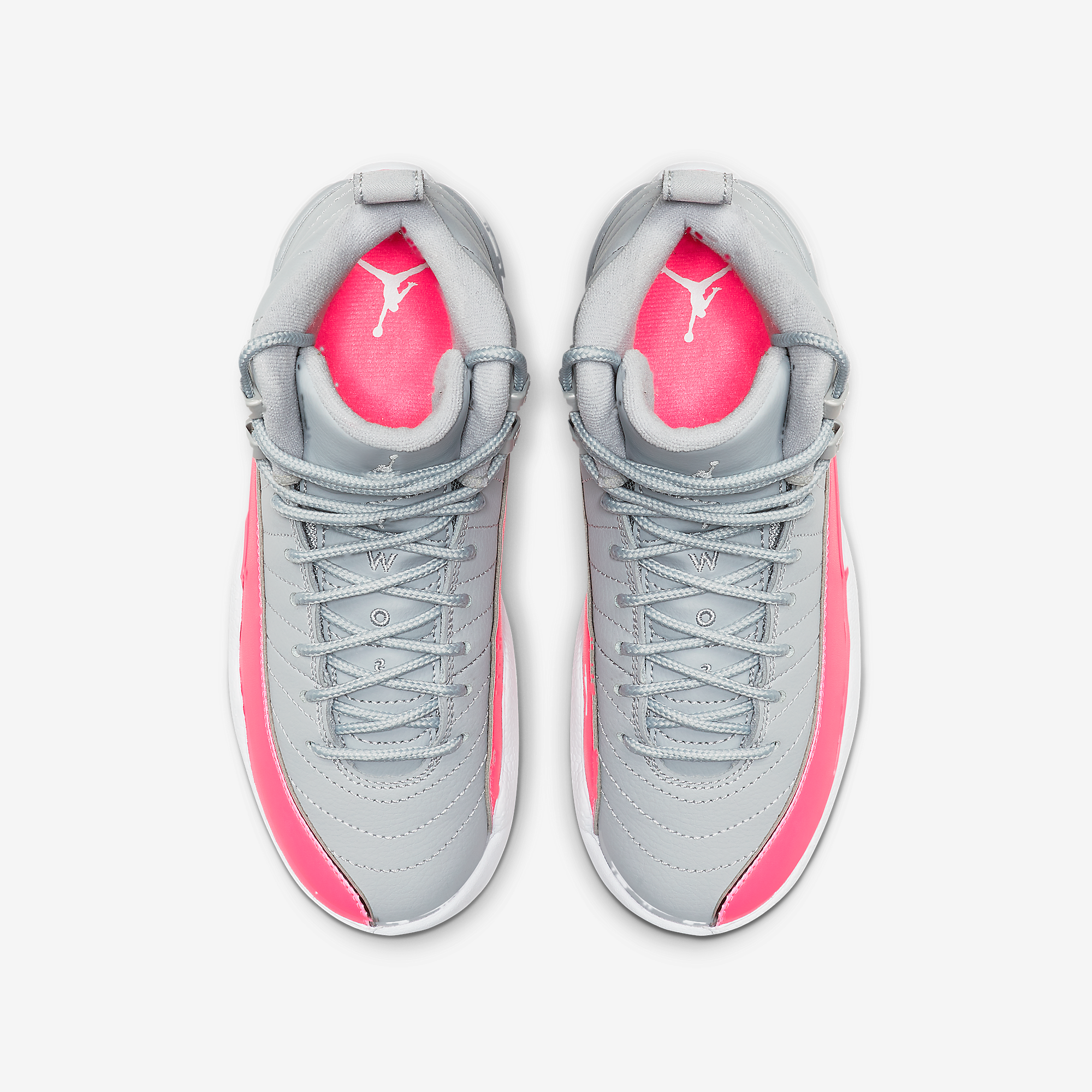  Air Jordan 12 GS - Wolf Grey/Racer Pink 