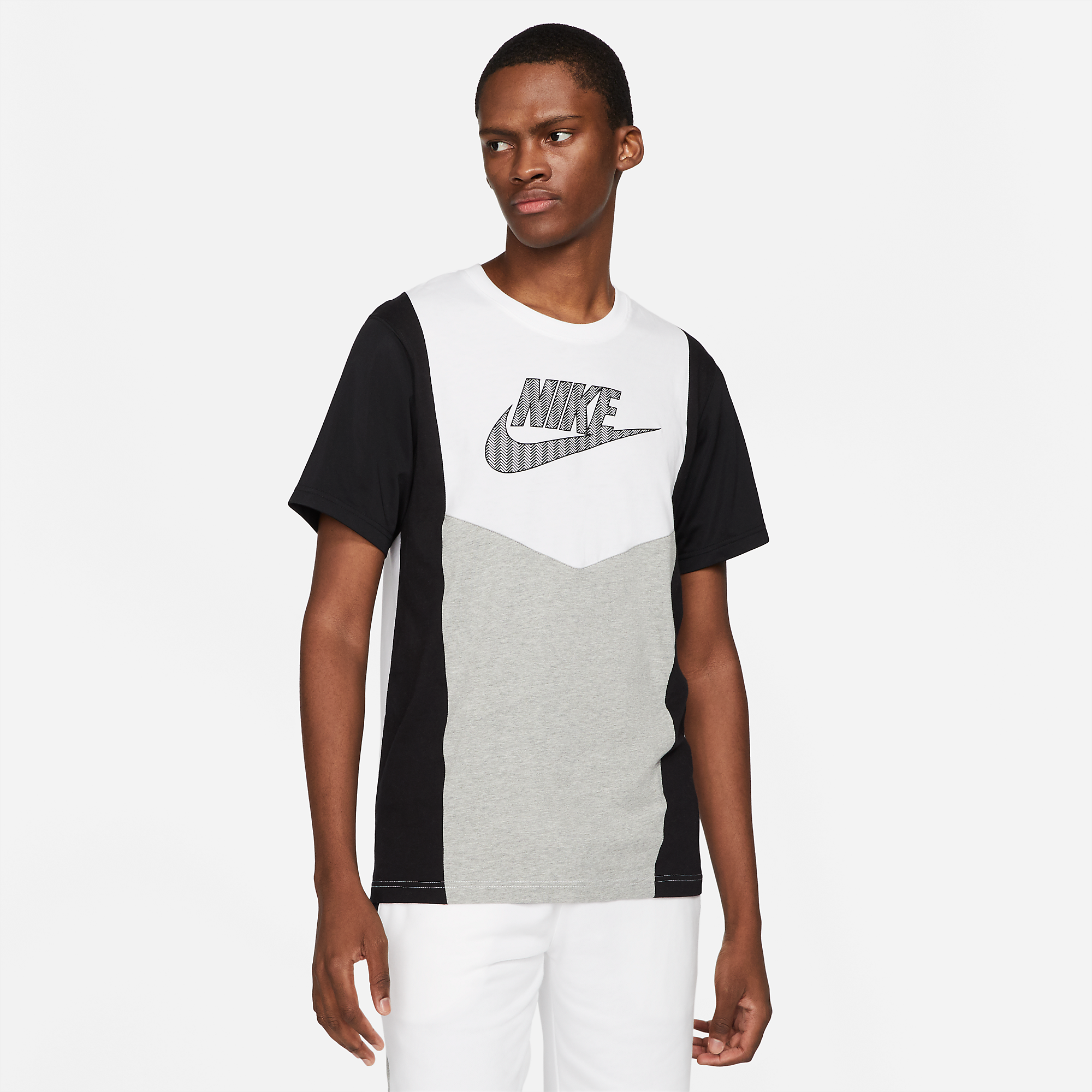  Nike Sportswear Hybrid T-Shirt - Black/Grey Heather 