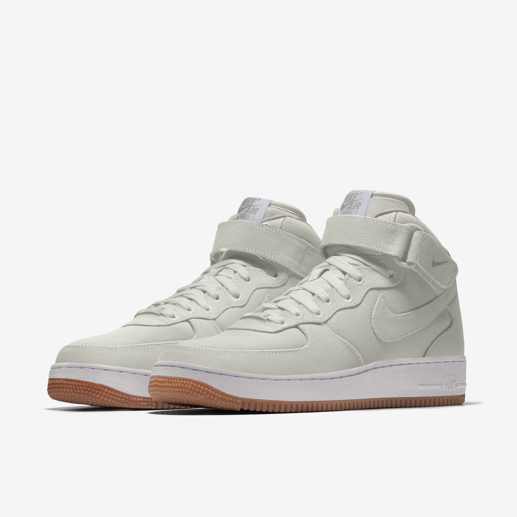  Nike Air Force 1 Mid By You - Light Bone Canvas 