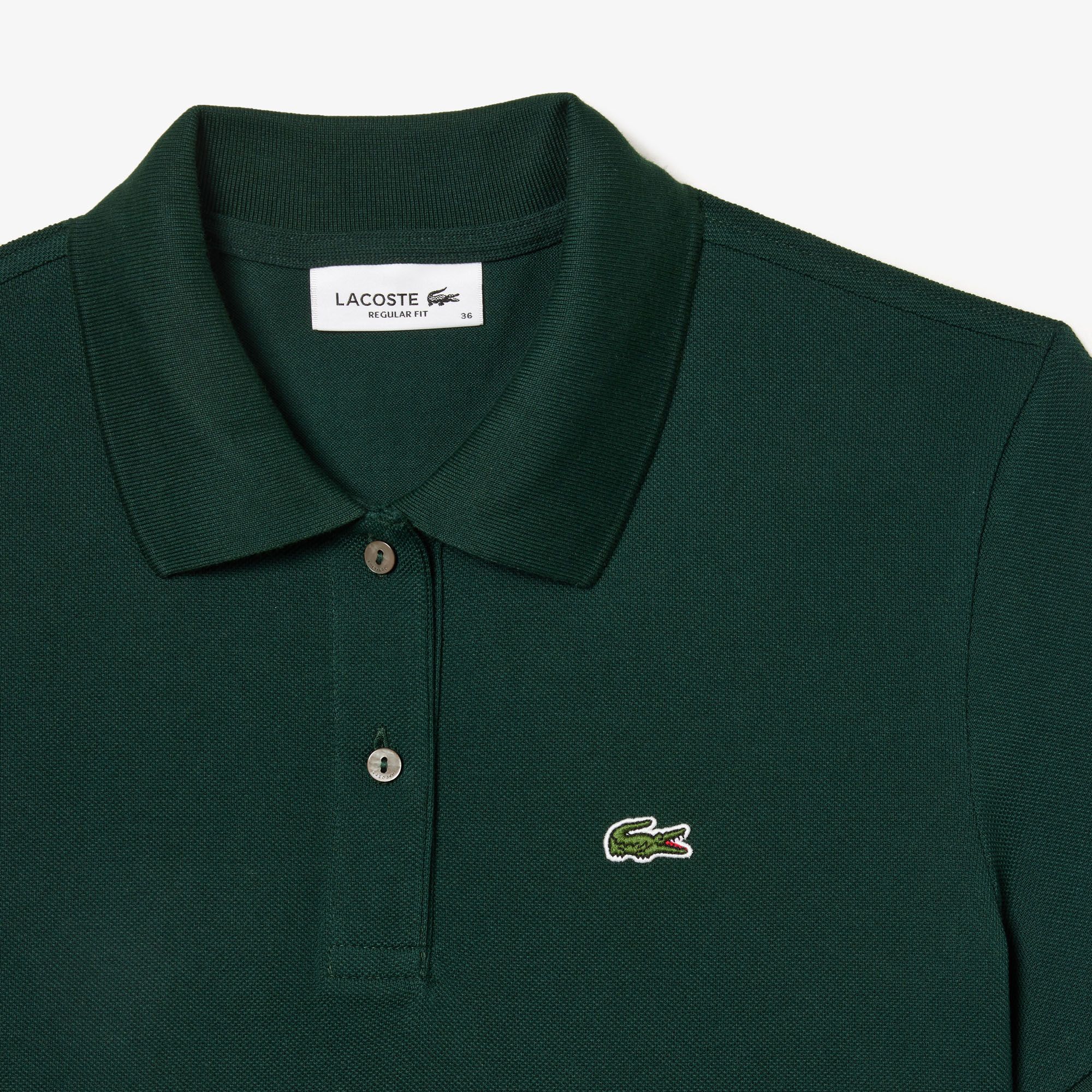 Lacoste Women's Regular Fit Soft Cotton Petit Piqué Polo Shirt - Forest Green
