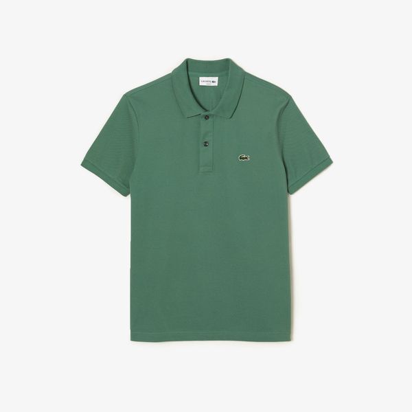  Lacoste L.12.12 Slim Fit Petit Pique Cotton Polo Shirt - Vert Khaki 