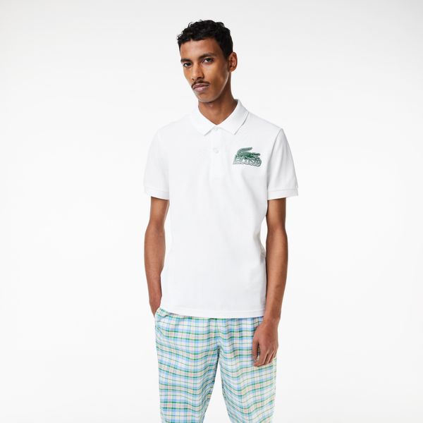  Lacoste Cotton Mini-Piqué Polo Shirt - White 