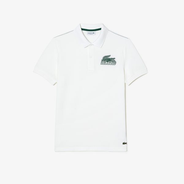  Lacoste Cotton Mini-Piqué Polo Shirt - White 