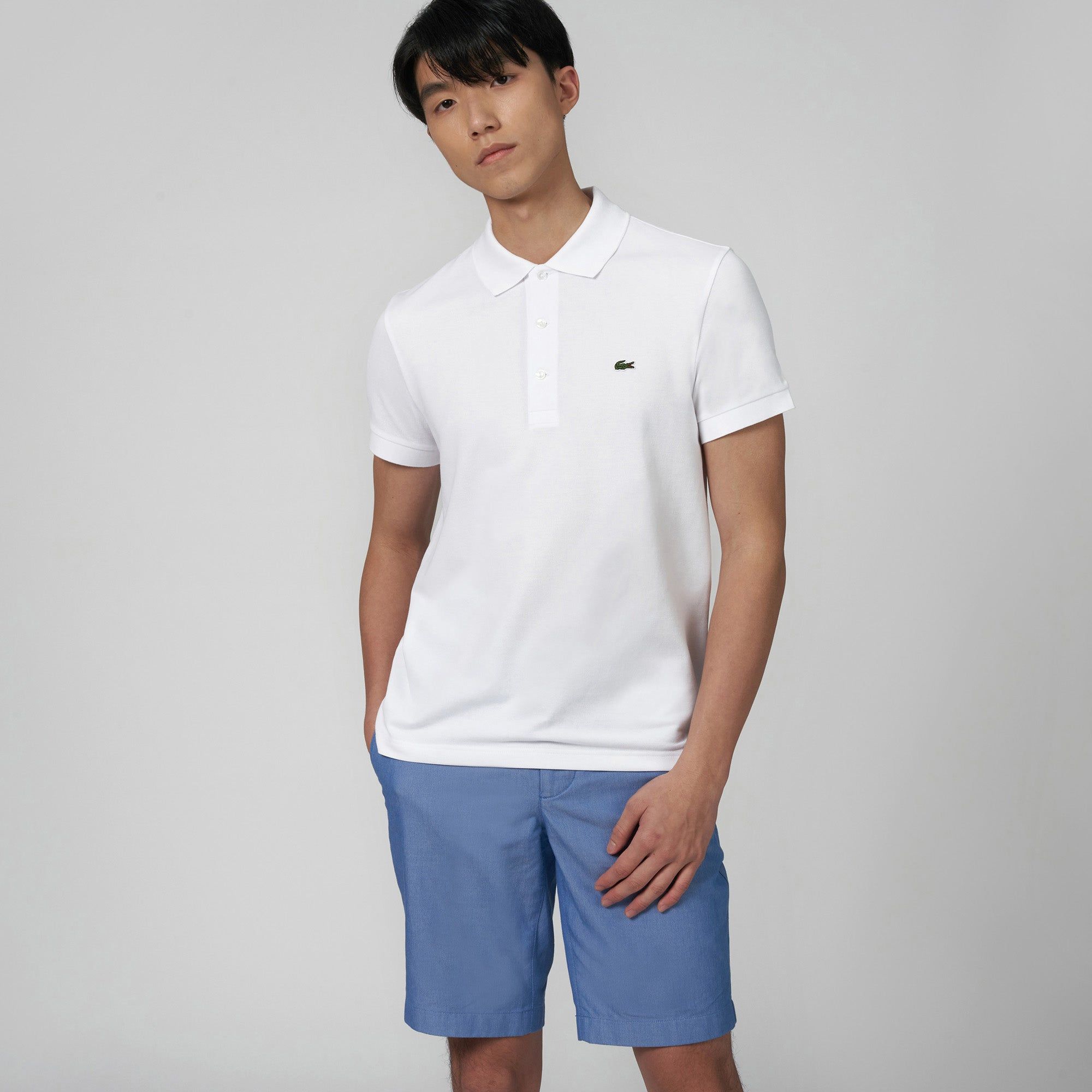 Lacoste Slim Fit Stretch Cotton Piqué Polo - White