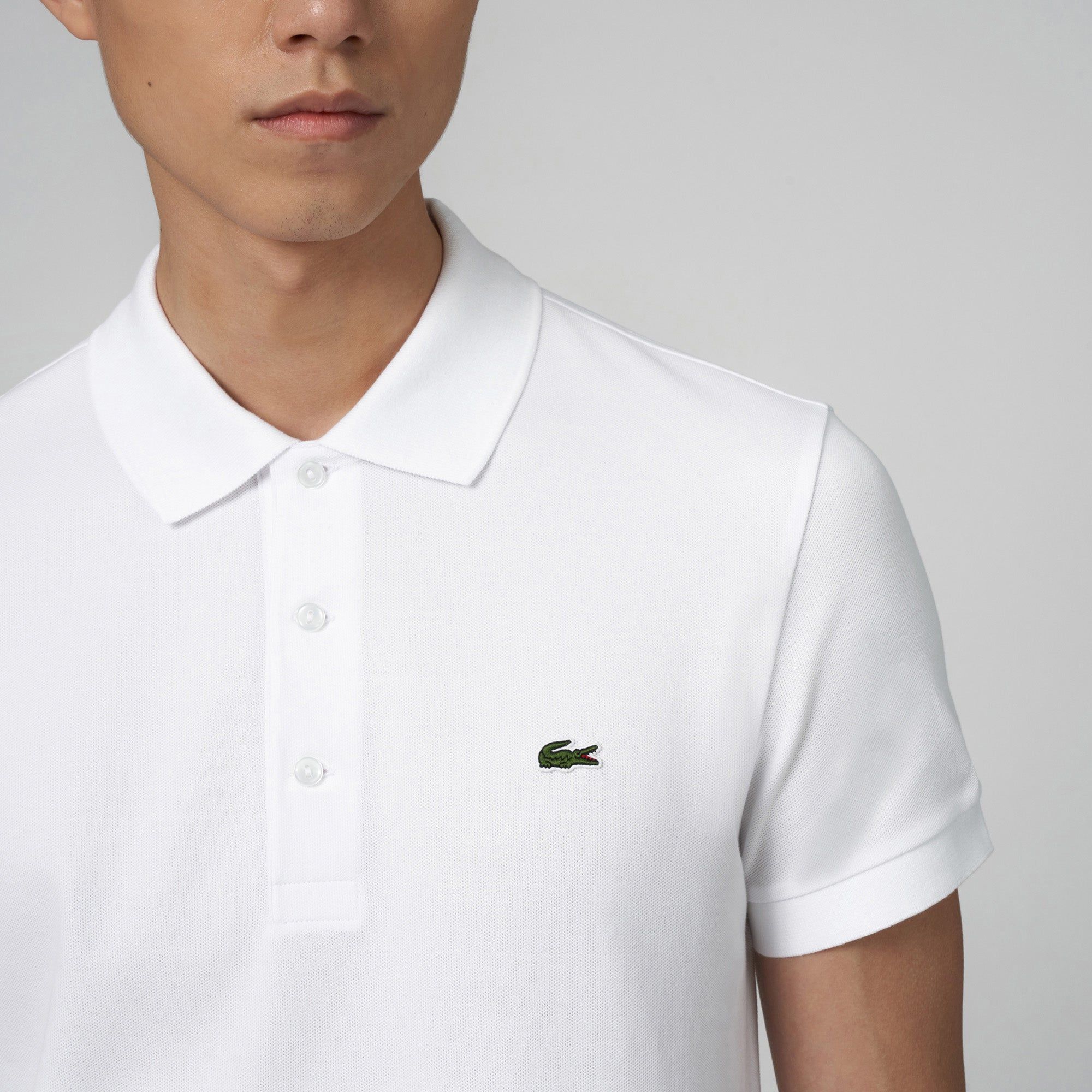 Lacoste Slim Fit Stretch Cotton Piqué Polo - White
