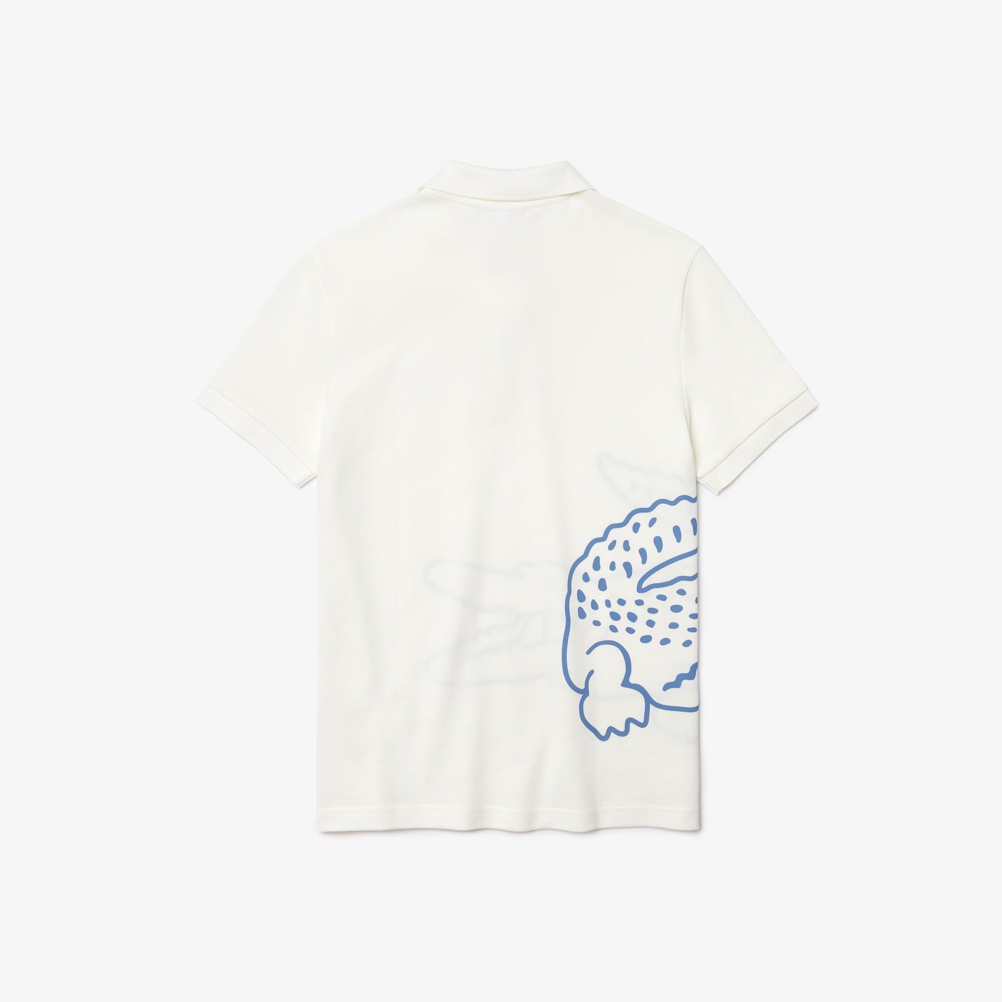 Lacoste Regular Fit Crocodile Print Cotton Piqué Polo - White
