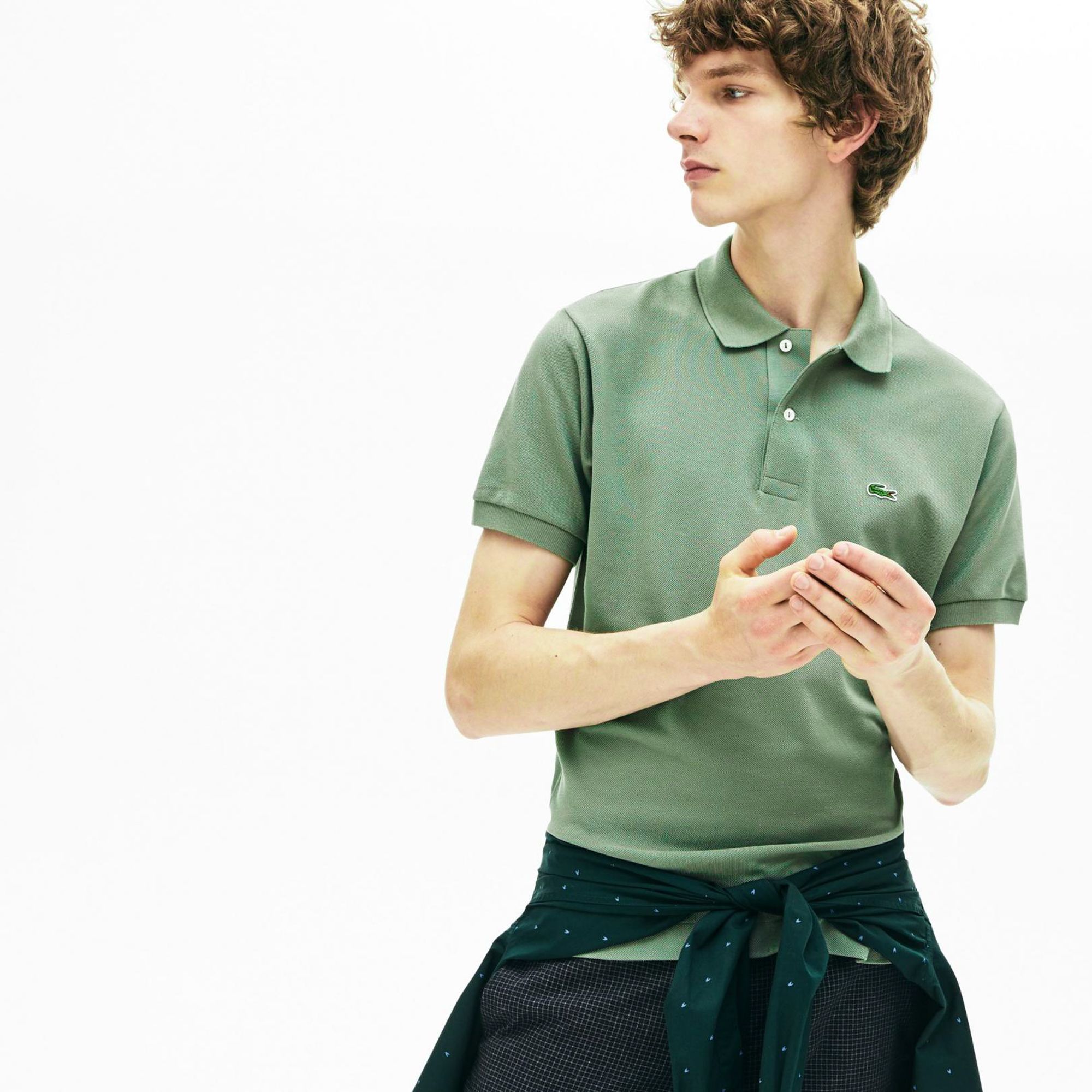 Lacoste L.12.12 Slim Fit Petit Pique Cotton Polo Shirt - Vert Khaki