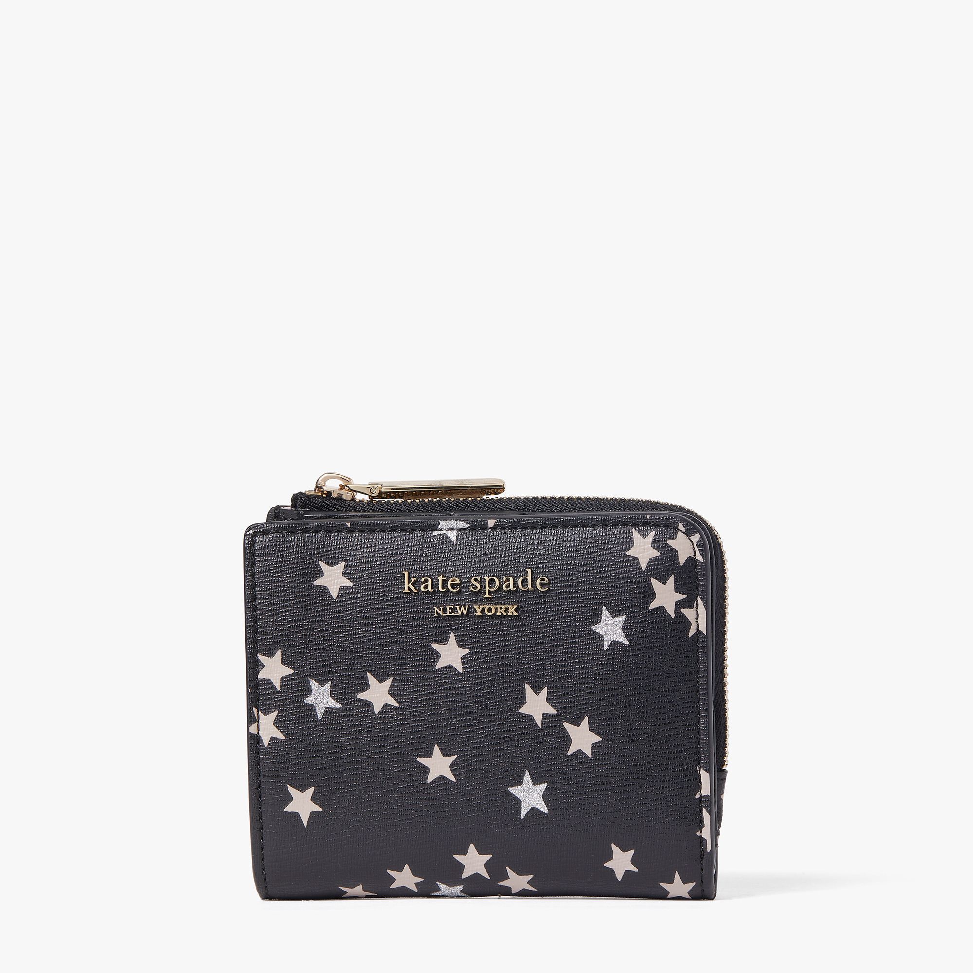 Kate Spade Spencer Confetti Stars Small Bifold Wallet - Black/Multi