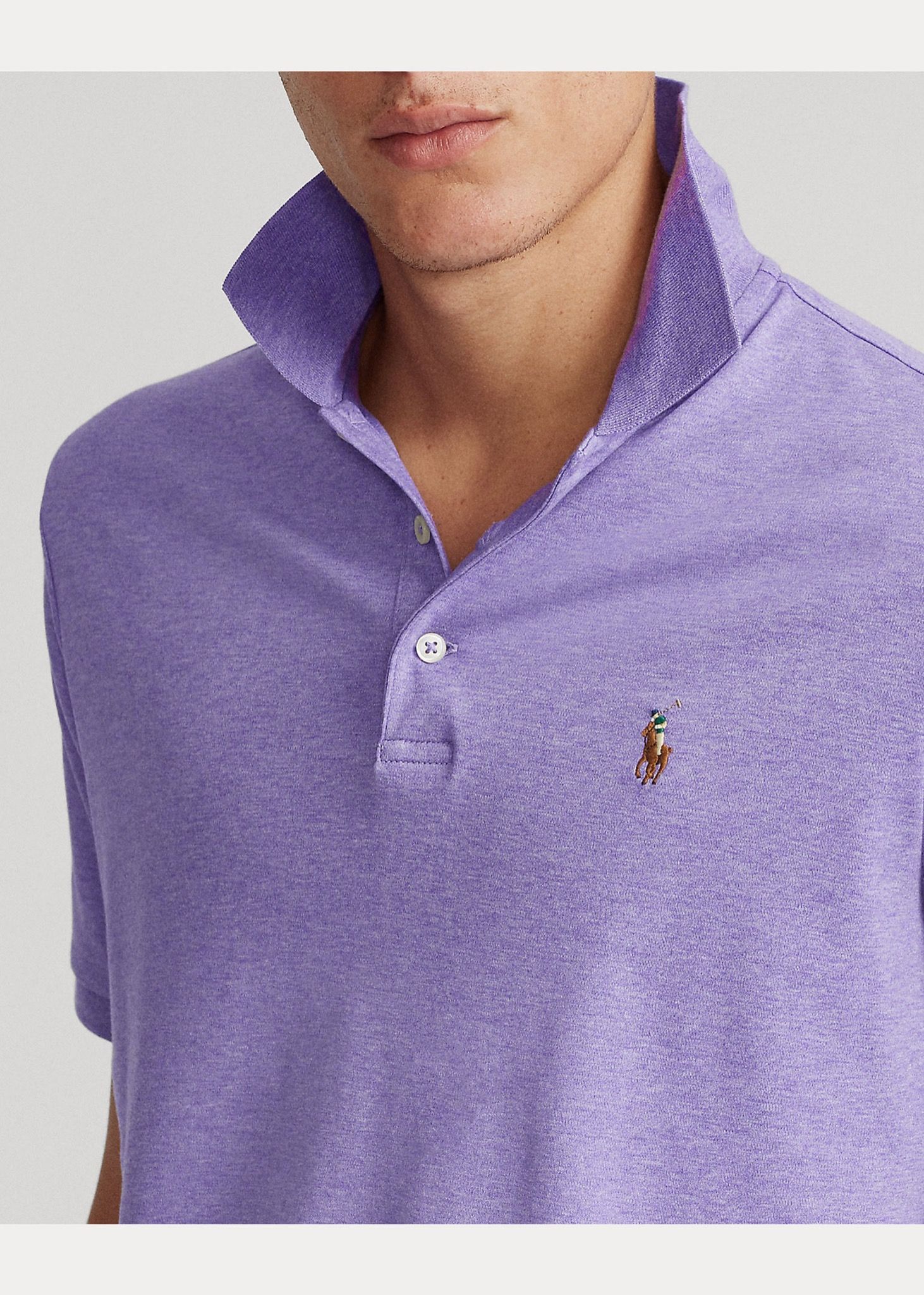  Ralph Lauren Soft Cotton Polo Shirt - Purple Heather (Classic) 