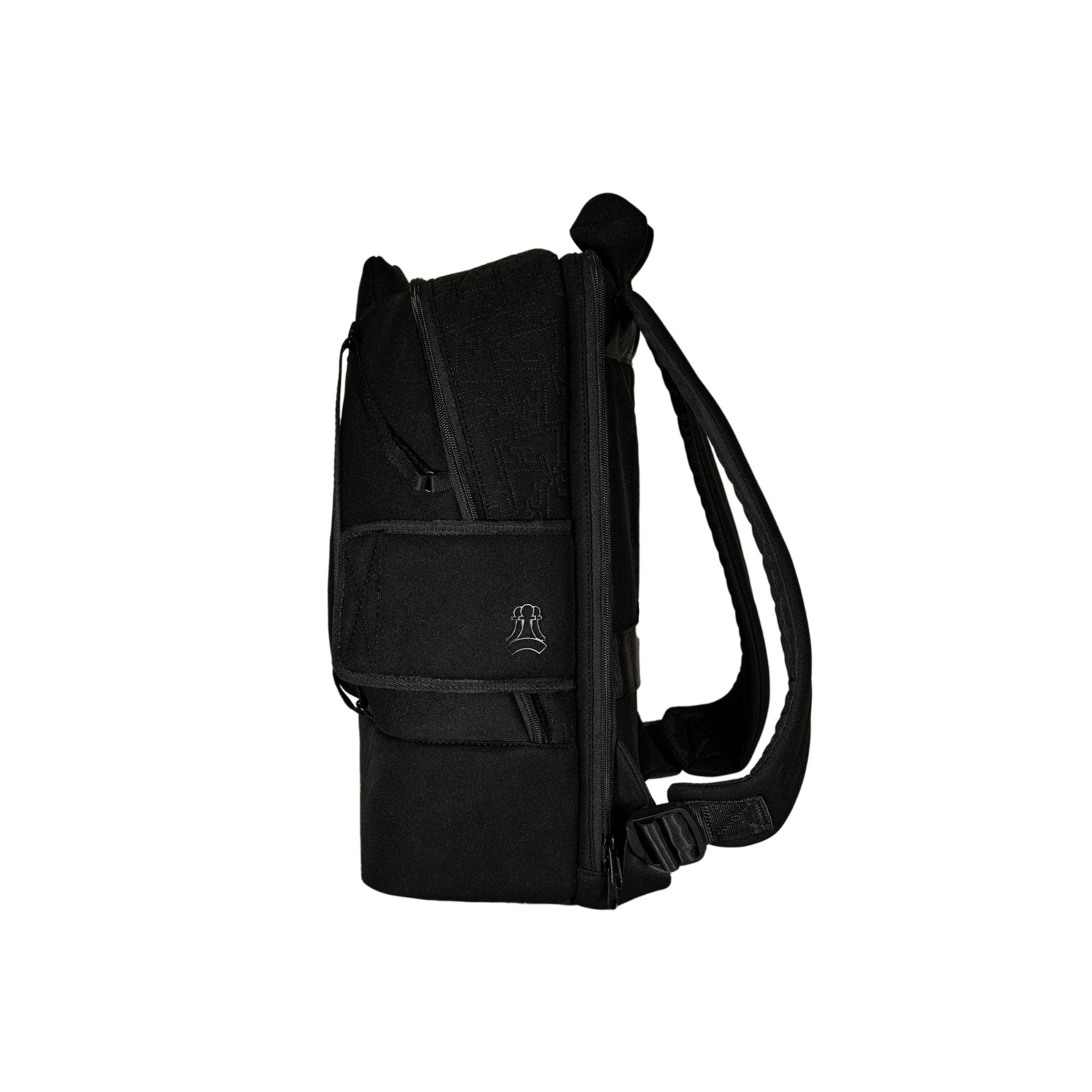  FRONT Queening The Pawn Backpack SB22 - BLACK - M 