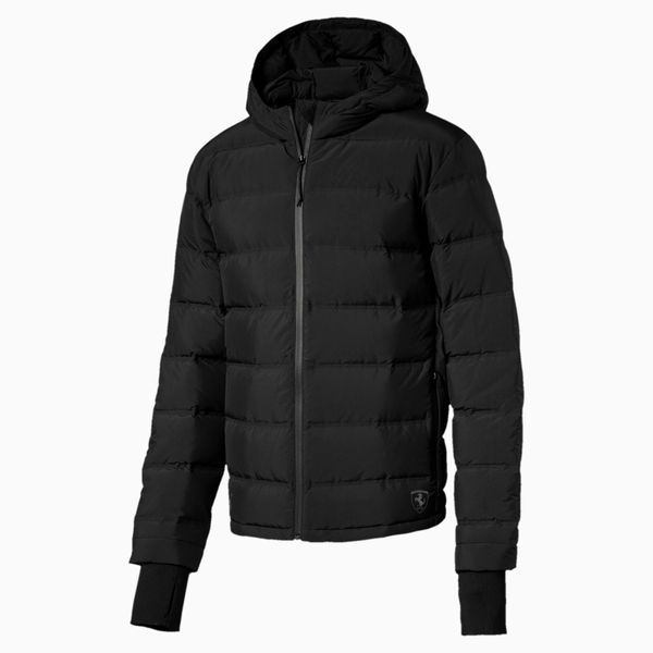  Scuderia Ferrari Full Zip Hooded Down Jacket - Black 