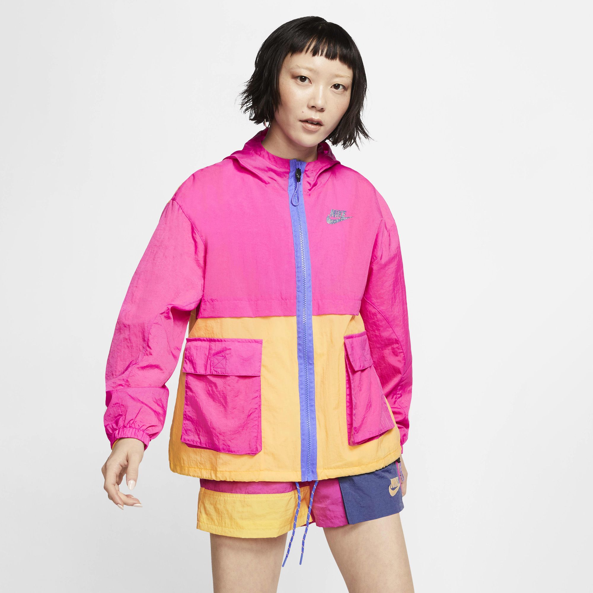 Nike Sportswear Icon Clash Woven Jacket - Fire Pink/Topaz Gold/Sapphire