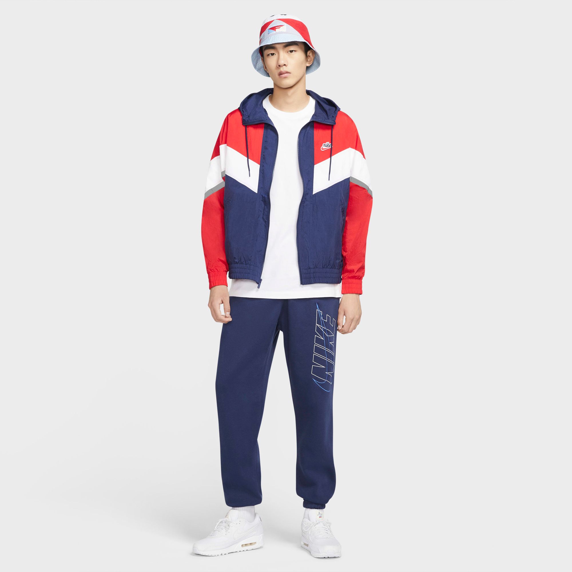 Nike Sportswear Windrunner+ Hooded Jacket - Midnight Navy/University Red