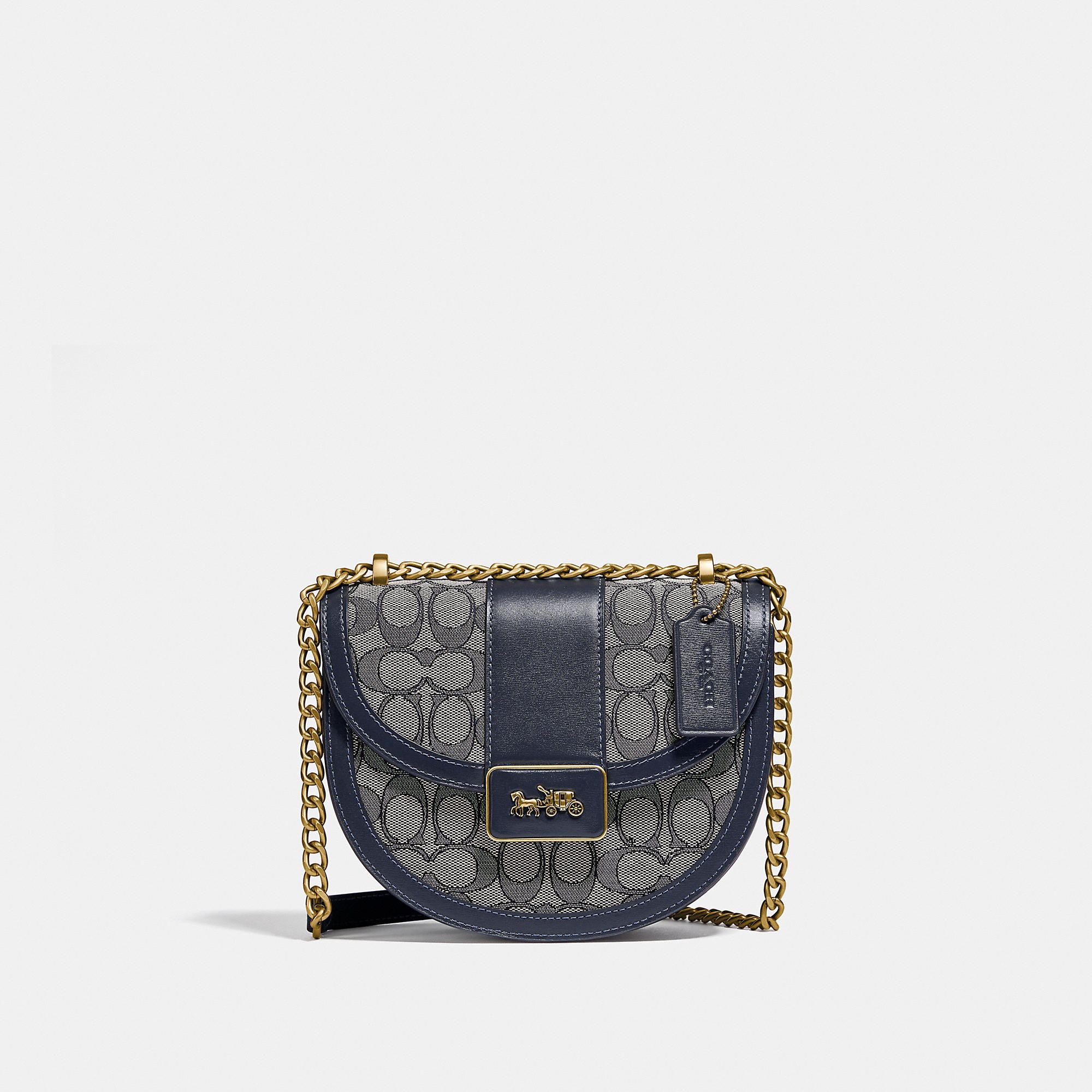 Coach Alie Saddle Bag In Signature Jacquard - Midnight Navy