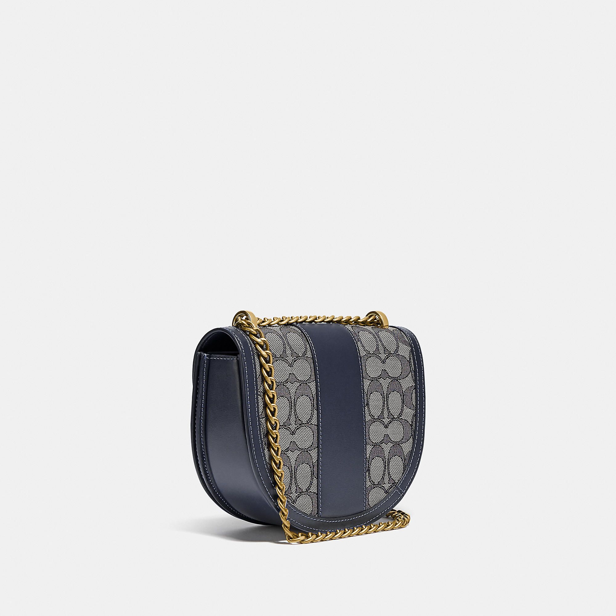 Coach Alie Saddle Bag In Signature Jacquard - Midnight Navy