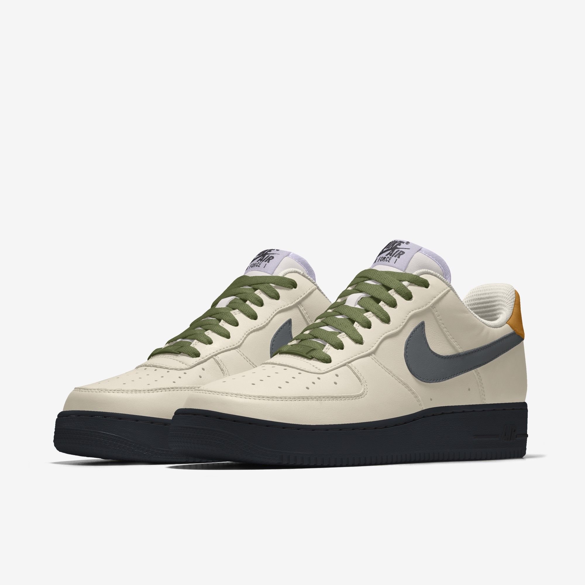 Nike Air Force 1 Low By You - Sail/Black with Olive Laces