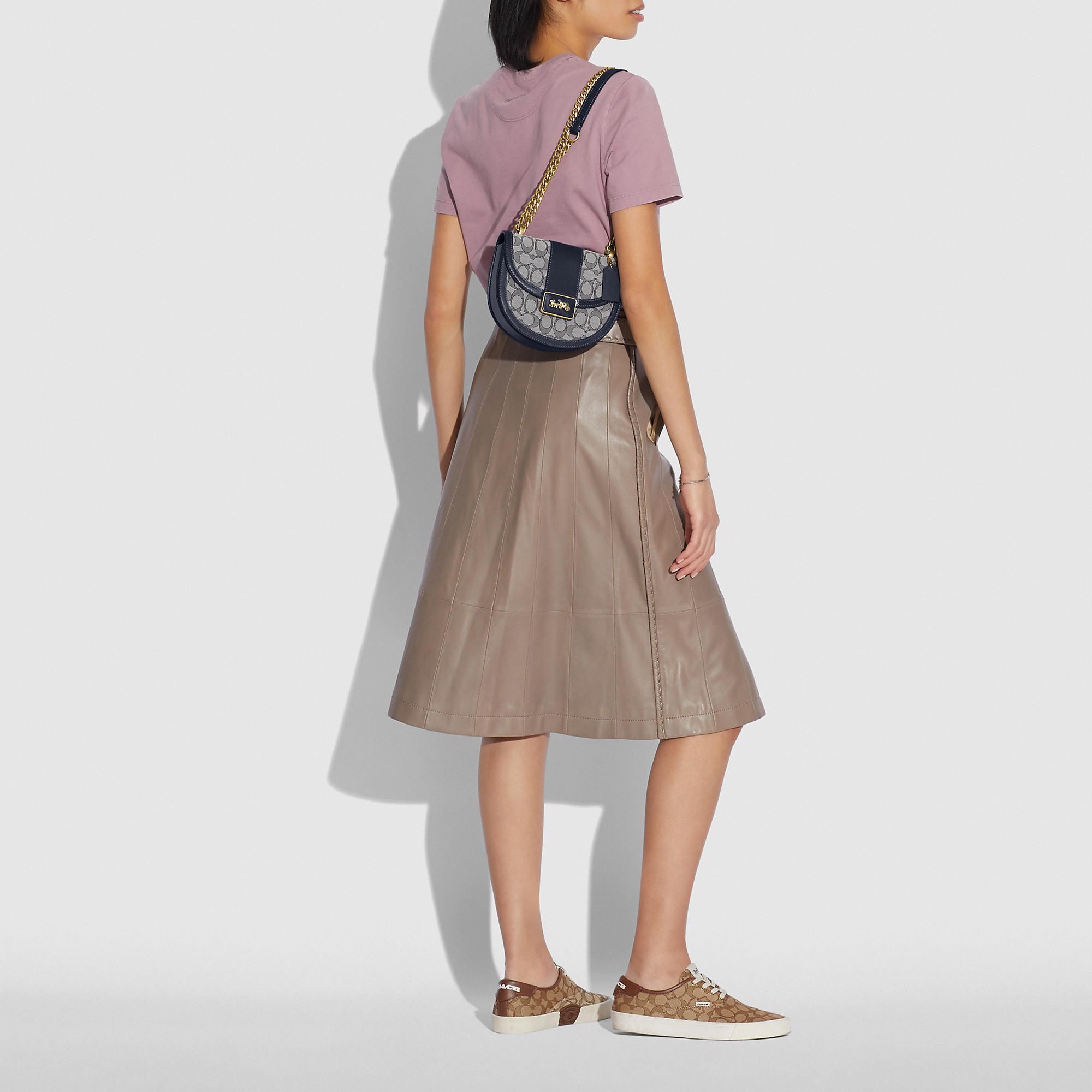 Coach Alie Saddle Bag In Signature Jacquard - Midnight Navy