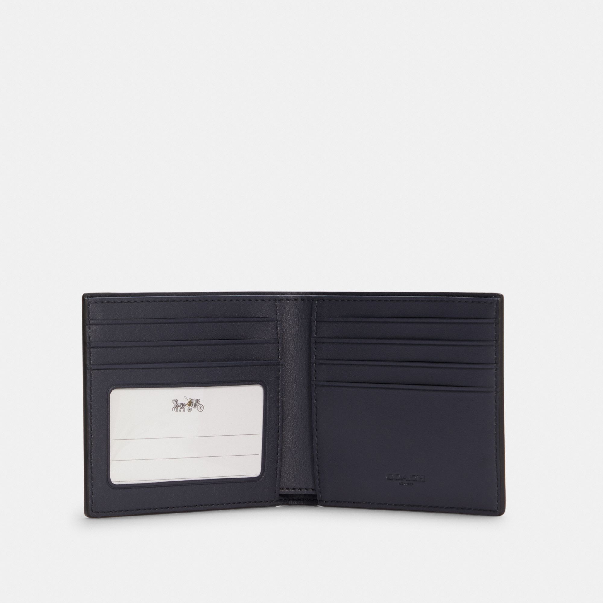 Coach ID Billfold Wallet With Horse And Carriage Dot Print - Pale Jewel Blue